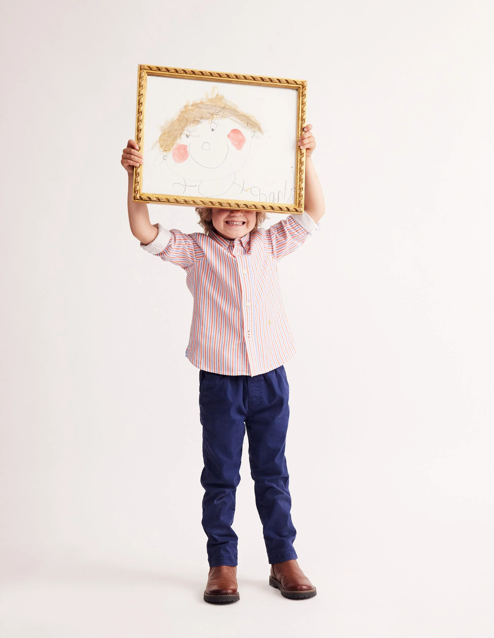Oxfordhemd-Mohnblumenrot/Blau Gestreift - Image 4