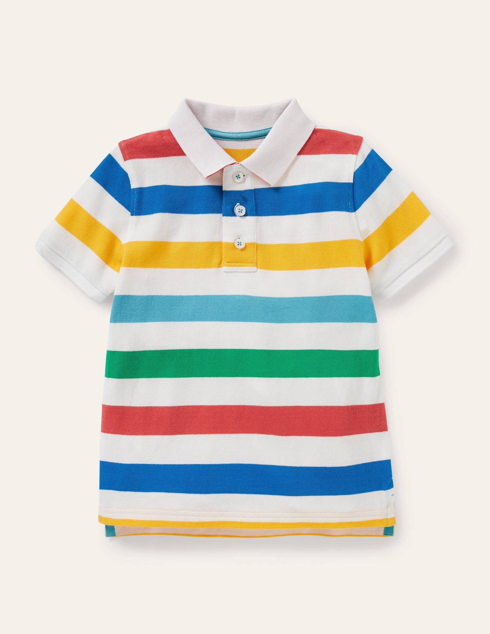 Piqué-Polohemd-Bunt/Regenbogen, Gestreift