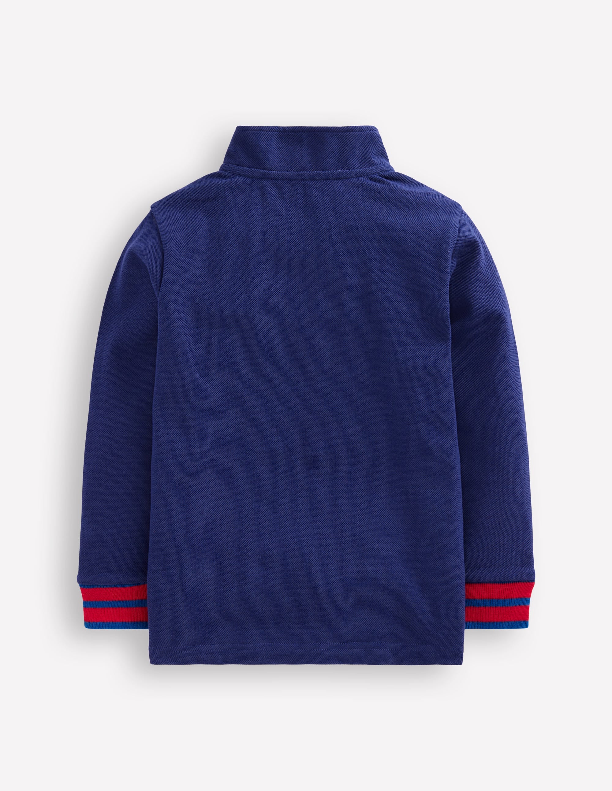 Piqué-Poloshirt mit halbem Reißverschluss-Aristocratic Blue/ Ivory Stripe - Image 2