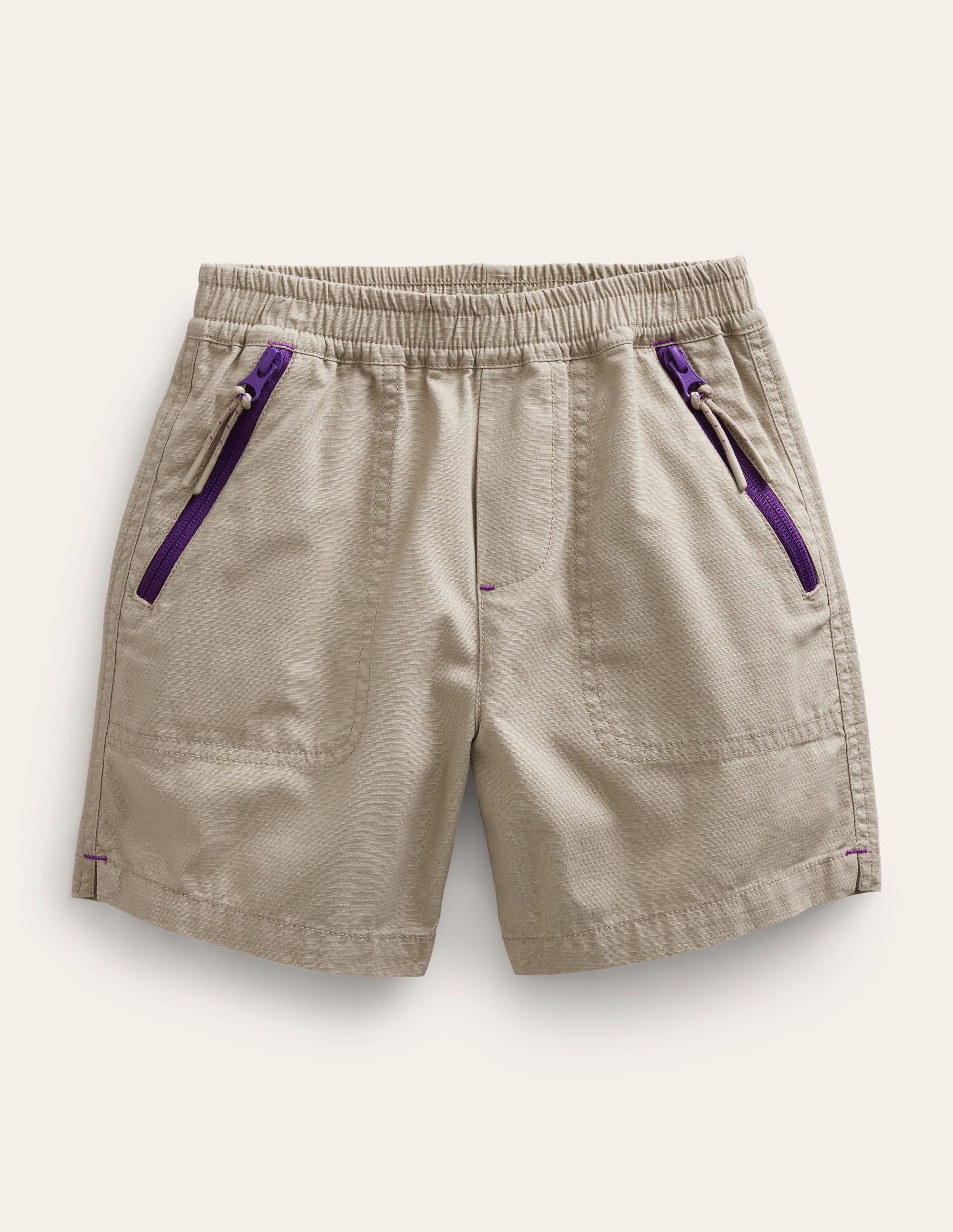 Praktische Shorts aus reißfestem Material-Steingrau