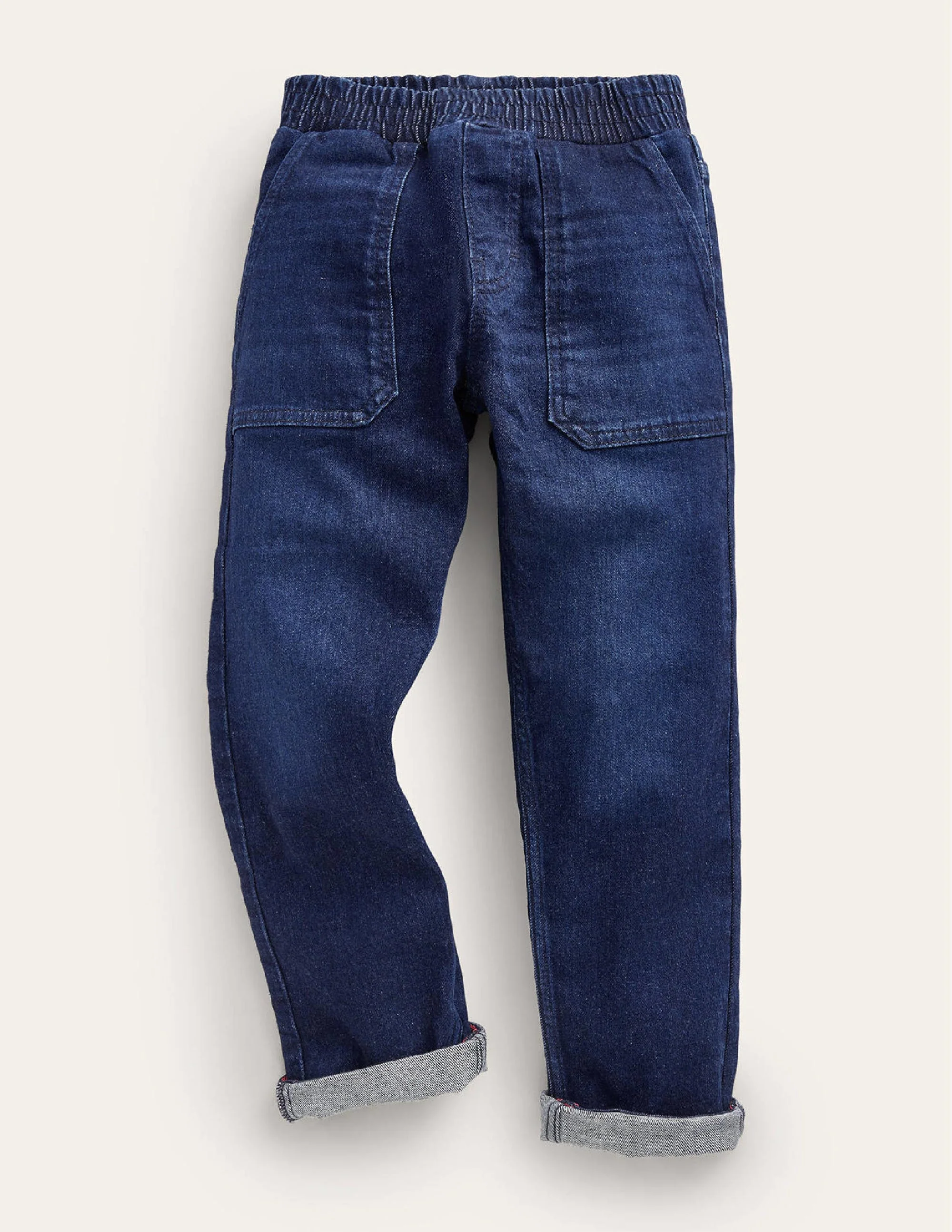 Pull-On-Denim-Jeans-Dunkle Waschung