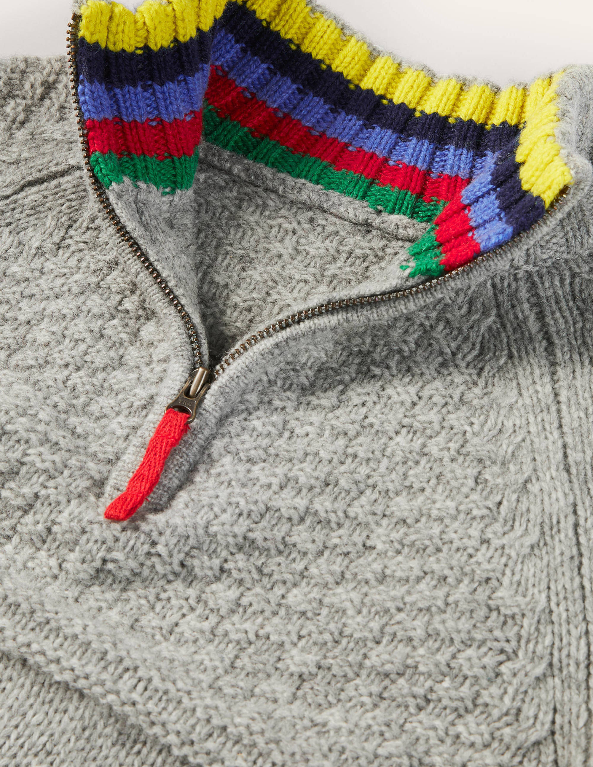 Pullover mit halbem Reißverschluss-Grau Meliert - Image 3