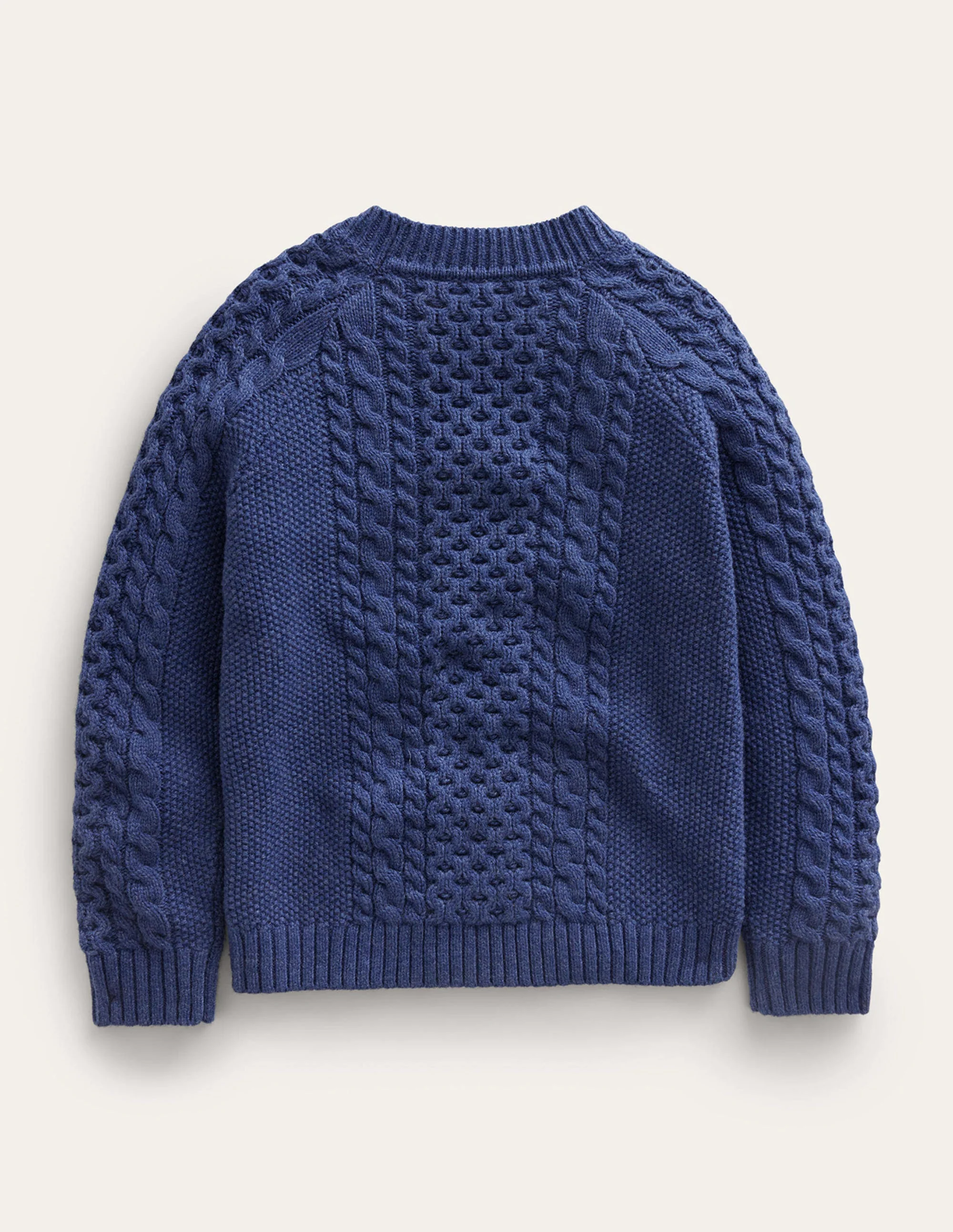 Pullover mit klassischem Zopfmuster-Schuluniform-Marineblau - Image 2