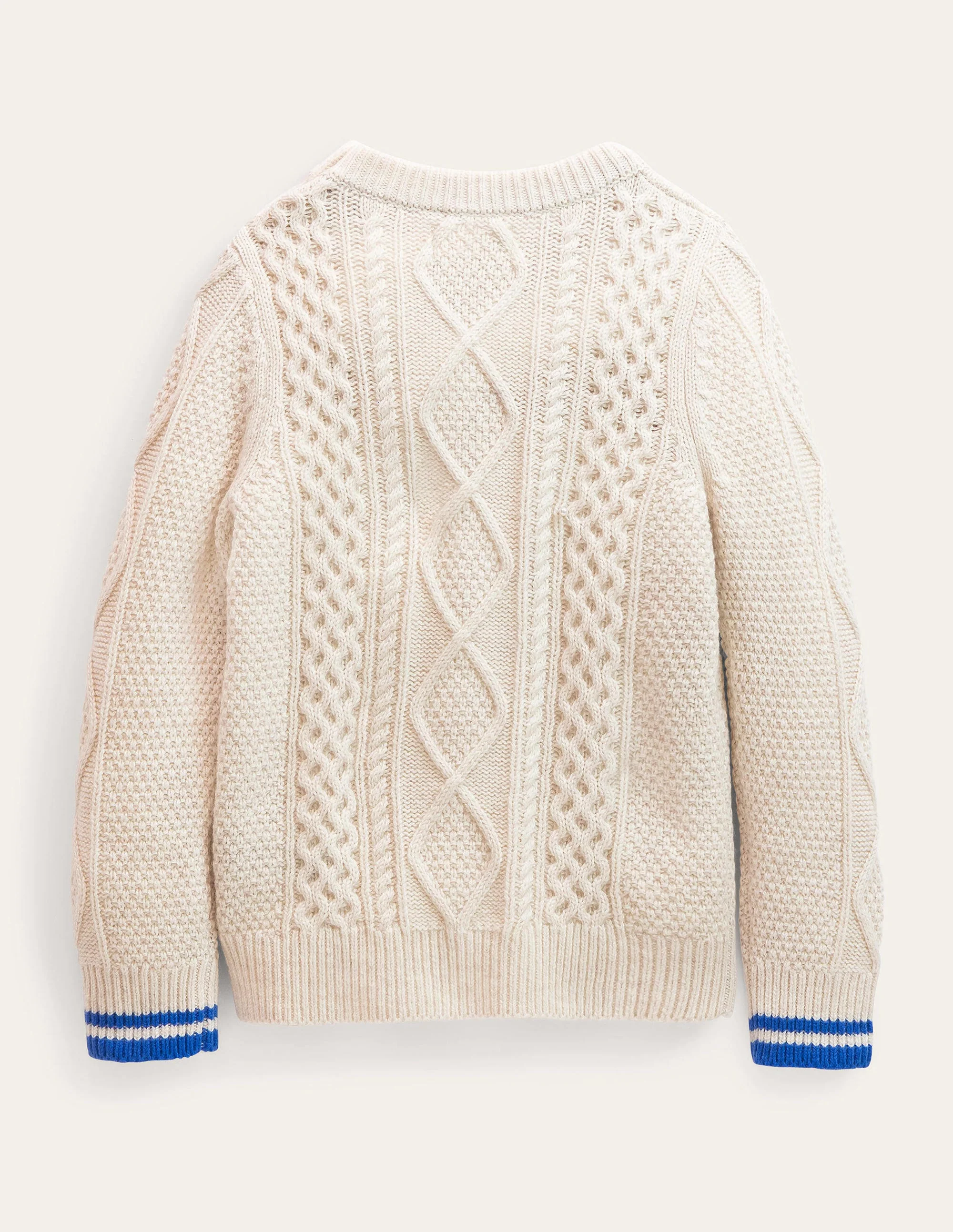 Pullover mit Zopfmuster-Ecru Meliert - Image 2