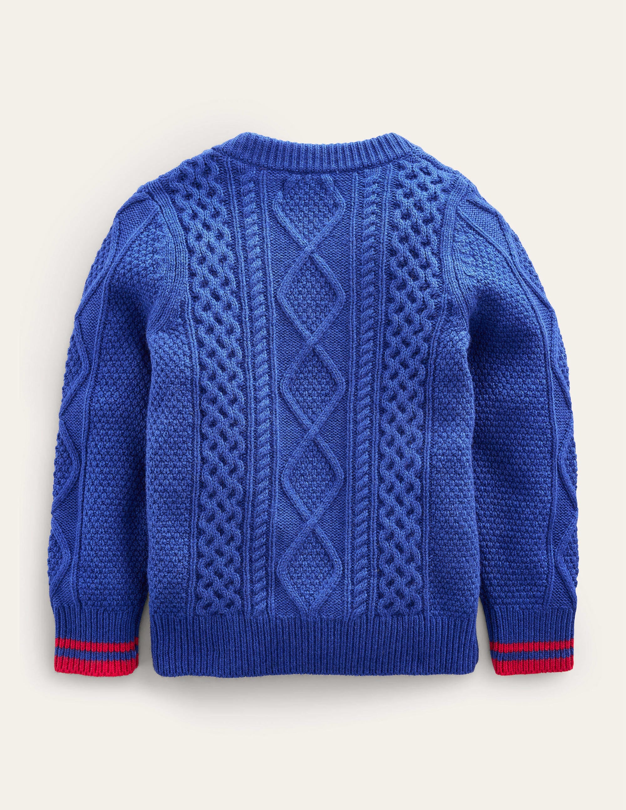 Pullover mit Zopfmuster-Stahlblau - Image 2