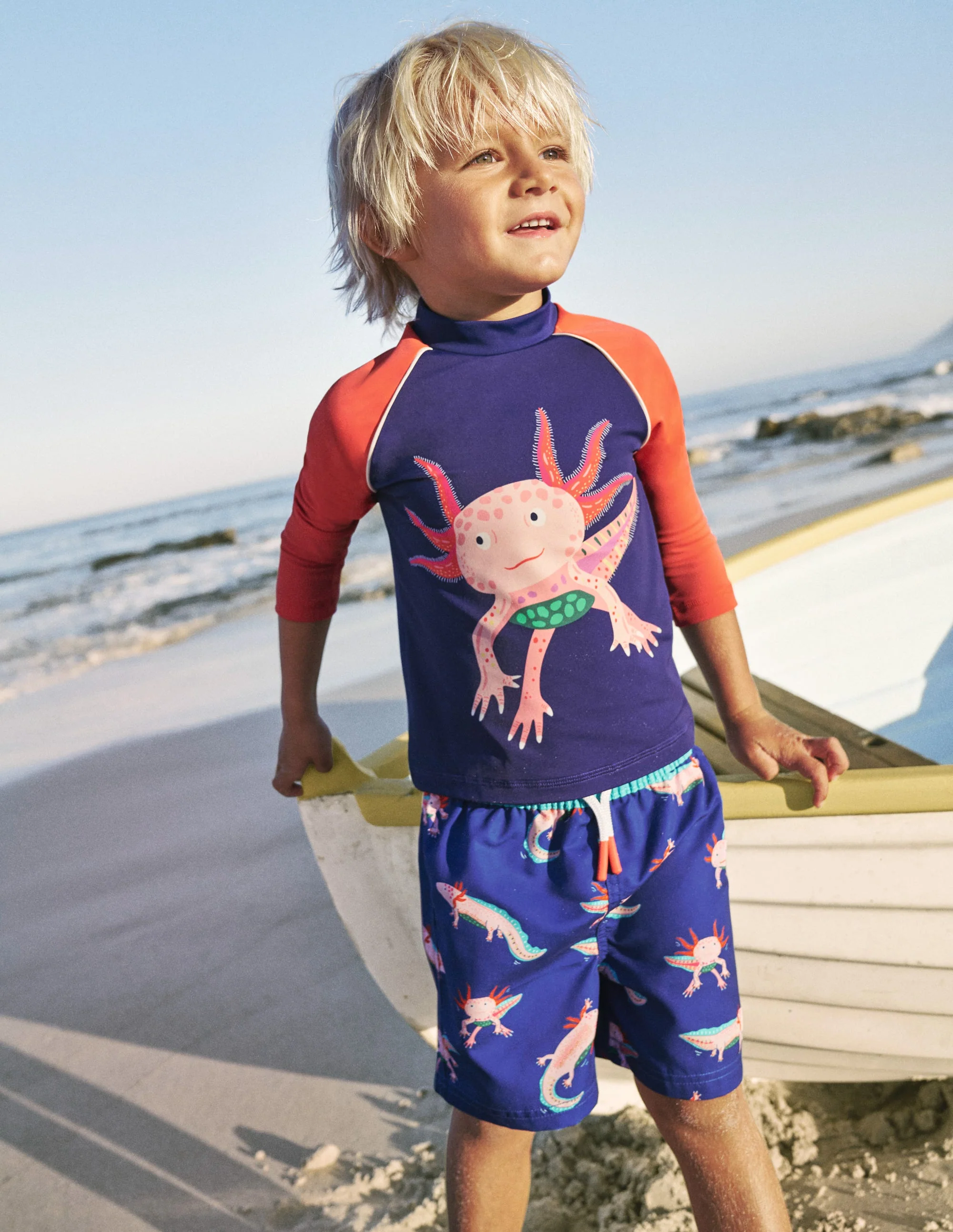 Rash Top mit Logo-Saphirblau / Marmeladenrot Axolotl - Image 4