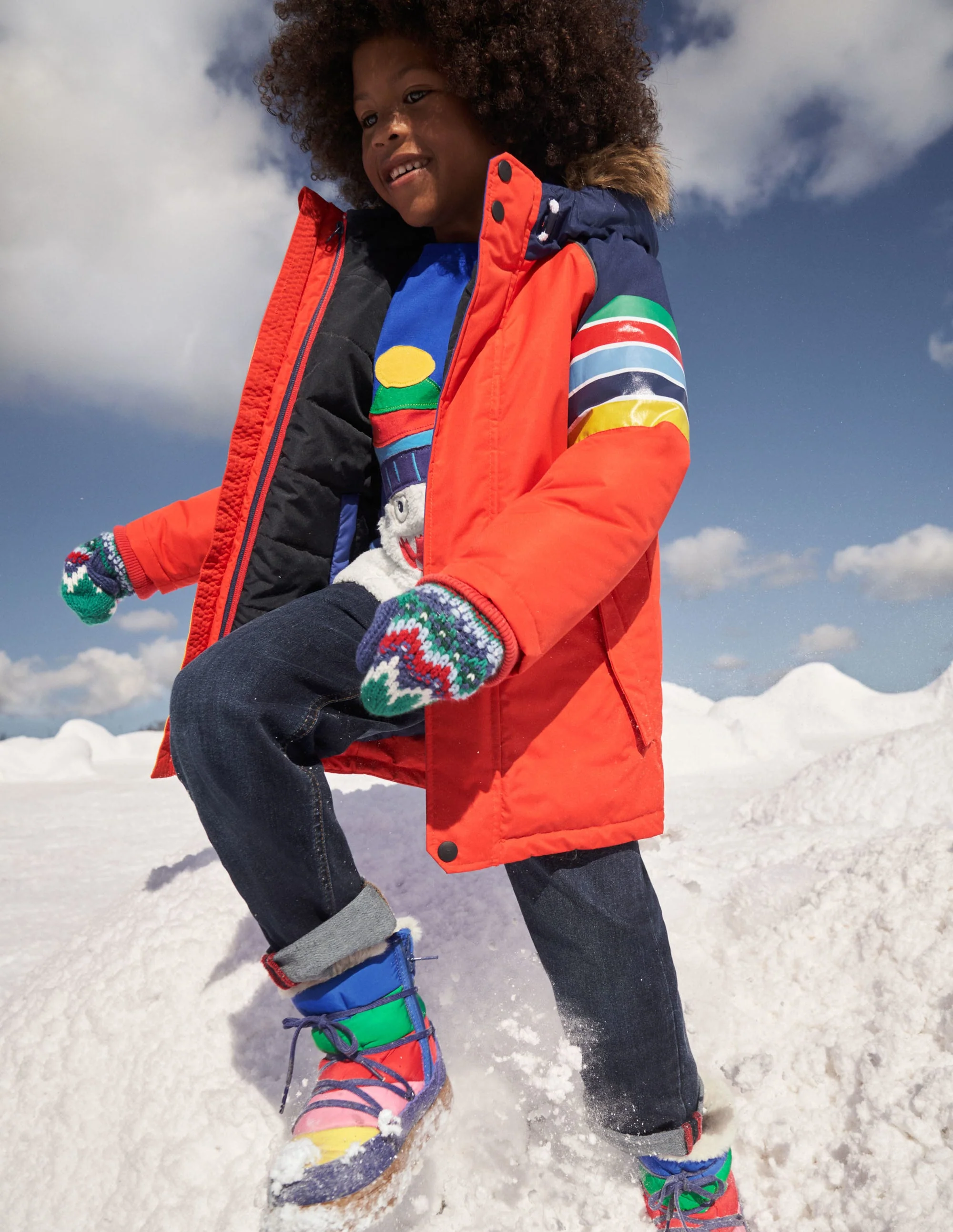 Red Rainbow 4-in-1 Waterproof Parka-Rockabilly-Rot, Regenbogen - Image 9