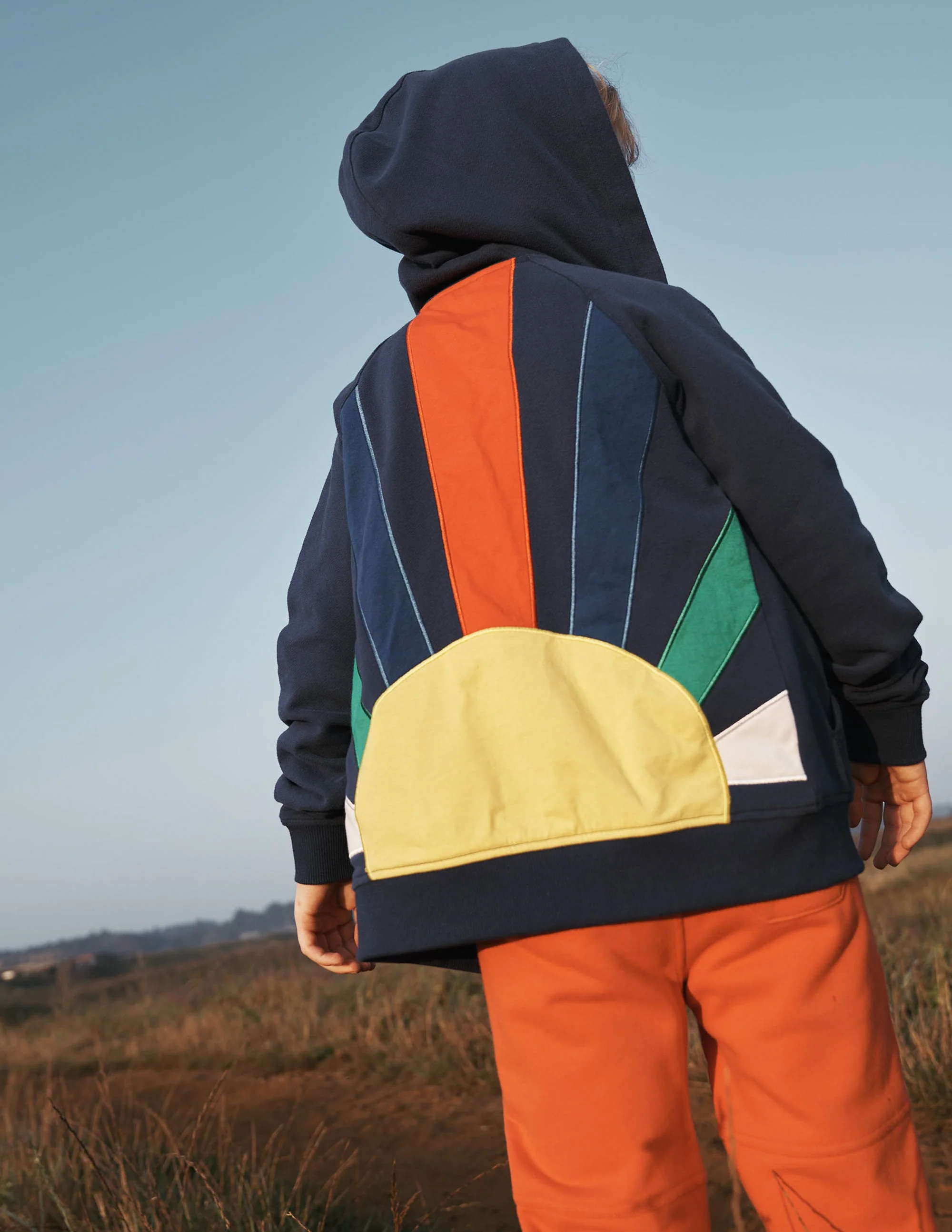 Regenbogen-Kapuzenjacke-Segelblau - Image 5