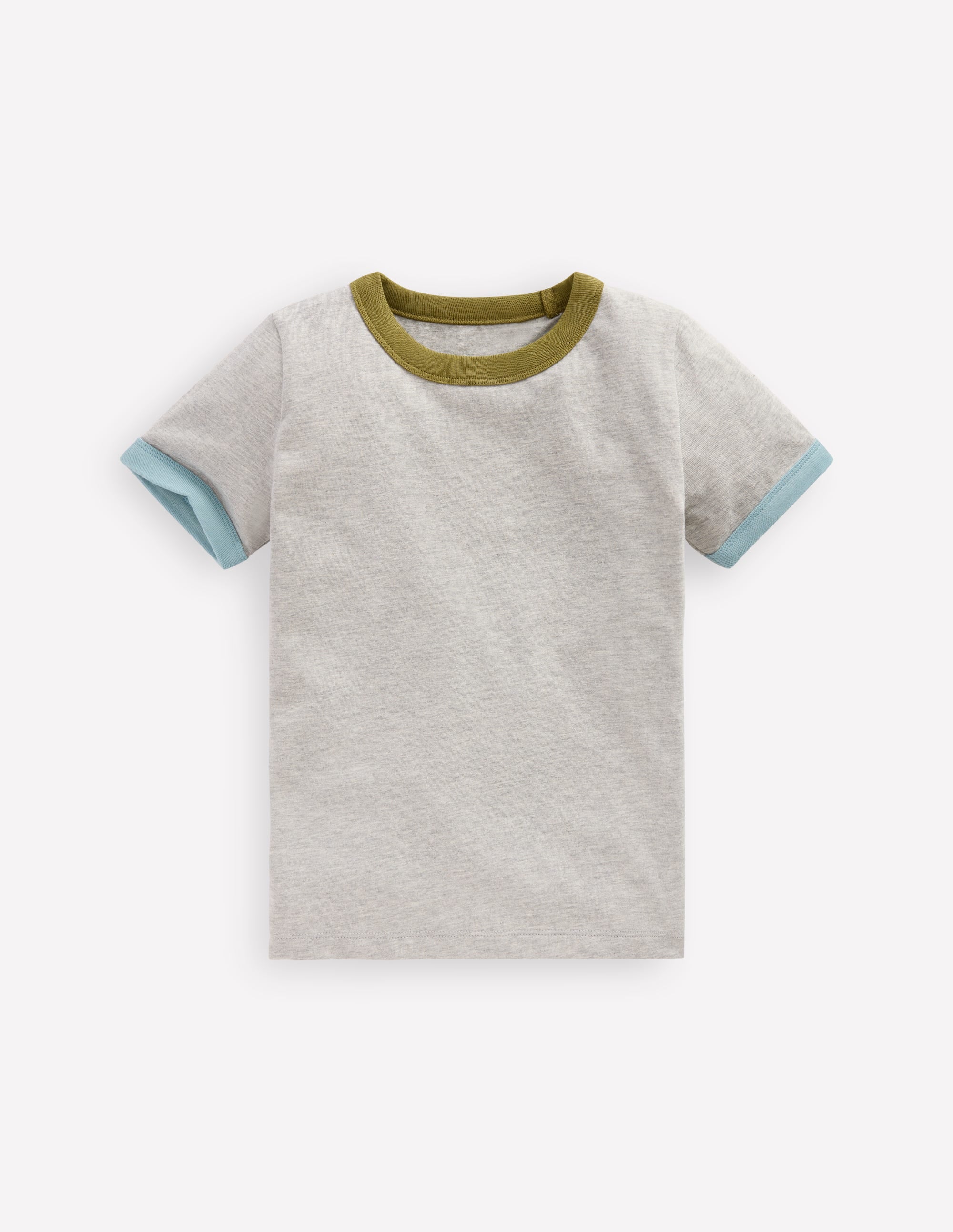Ringer-T-Shirt-Grau Meliert