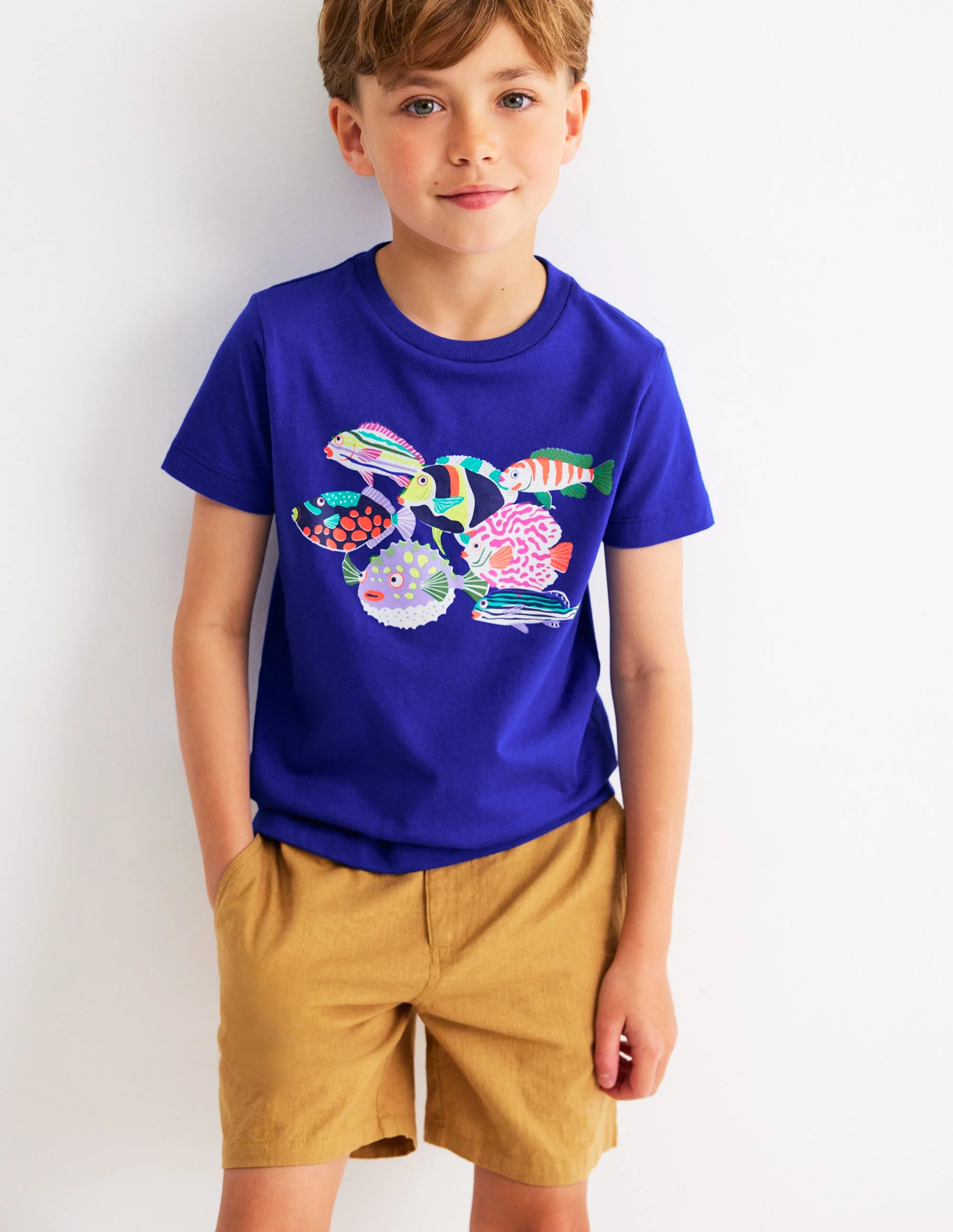 Riso T-Shirt-Blaureiher Fisch