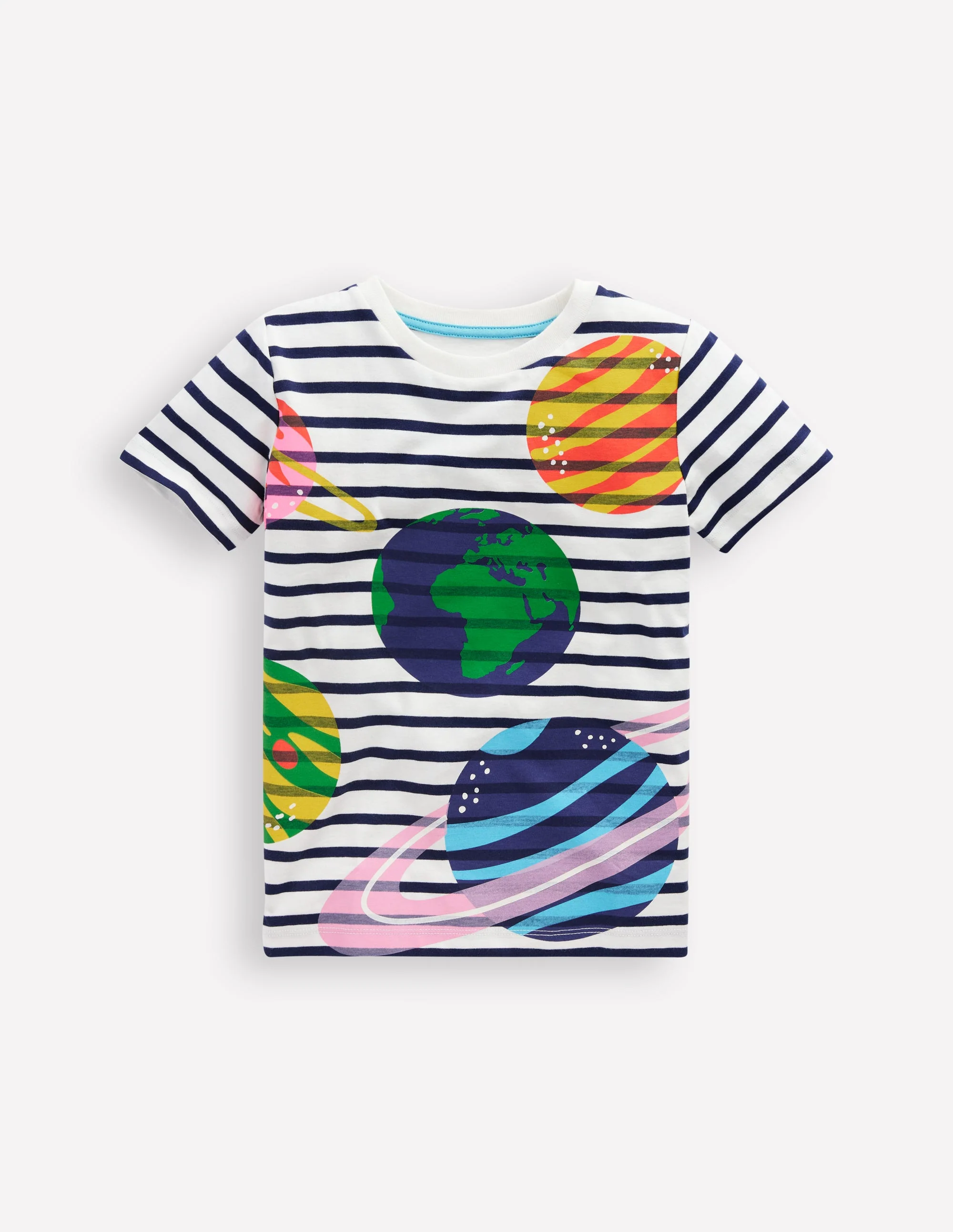 Riso T-Shirt-Steuerbord-Blau/Naturweiß Weltall