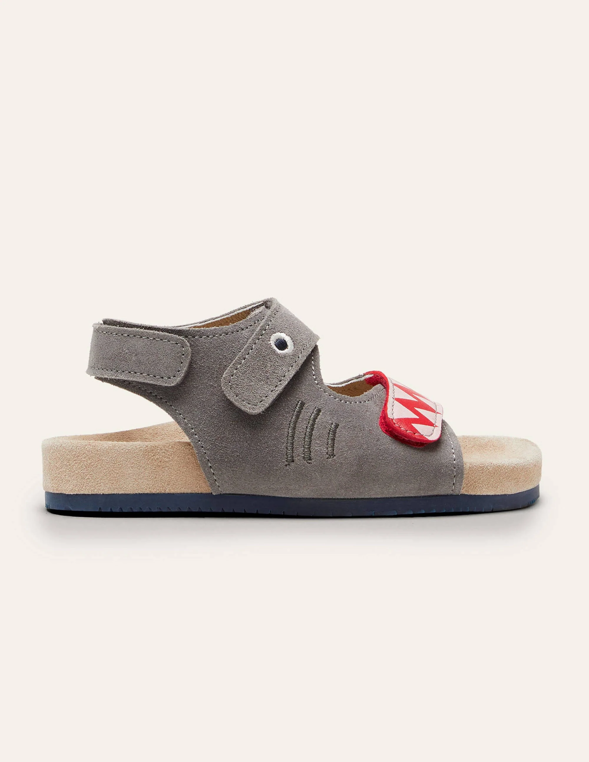Sandalen aus Veloursleder-Flussblau, Hai - Image 2