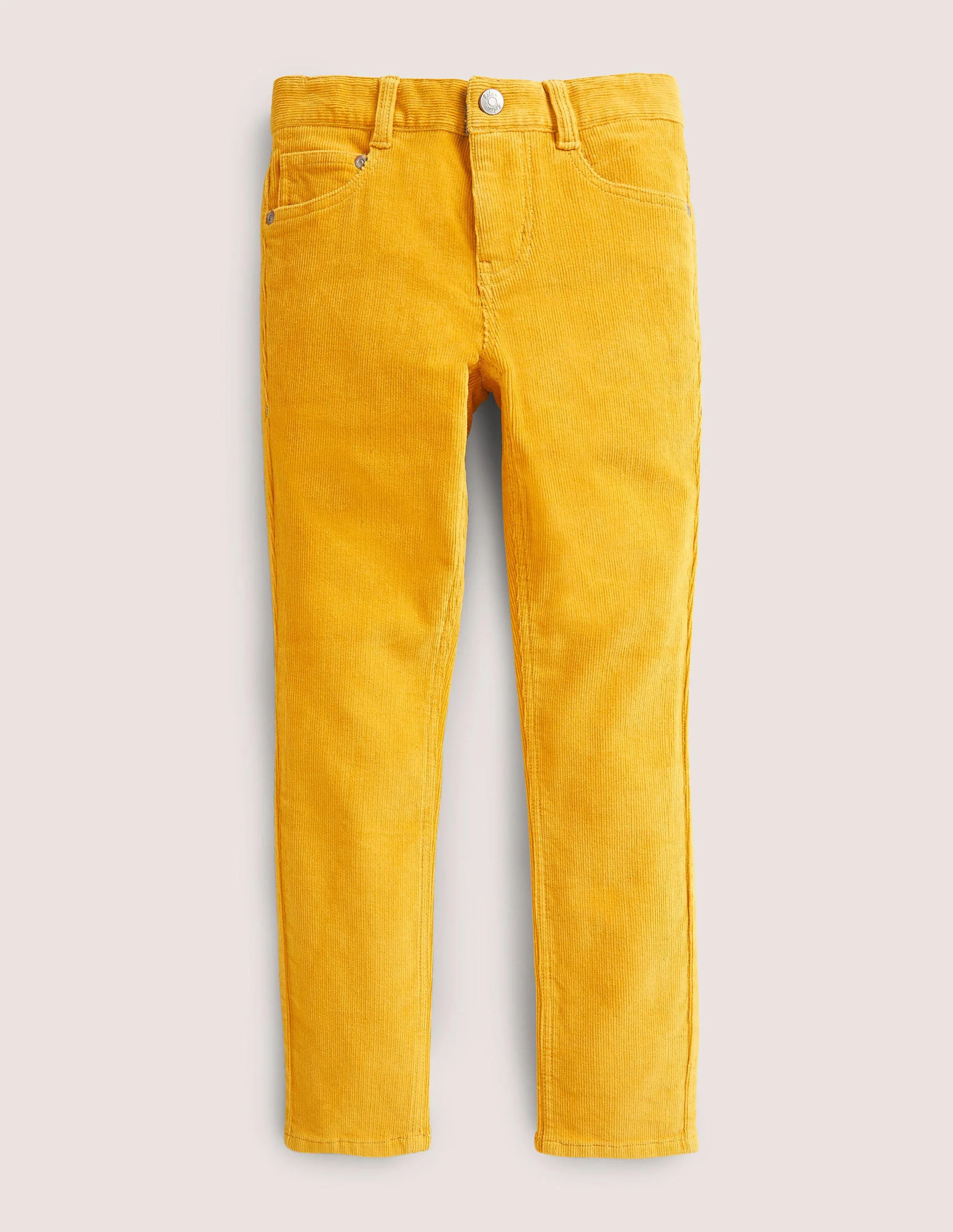 Schmal geschnittene Cord-Jeans mit Stretch-Honiggelb