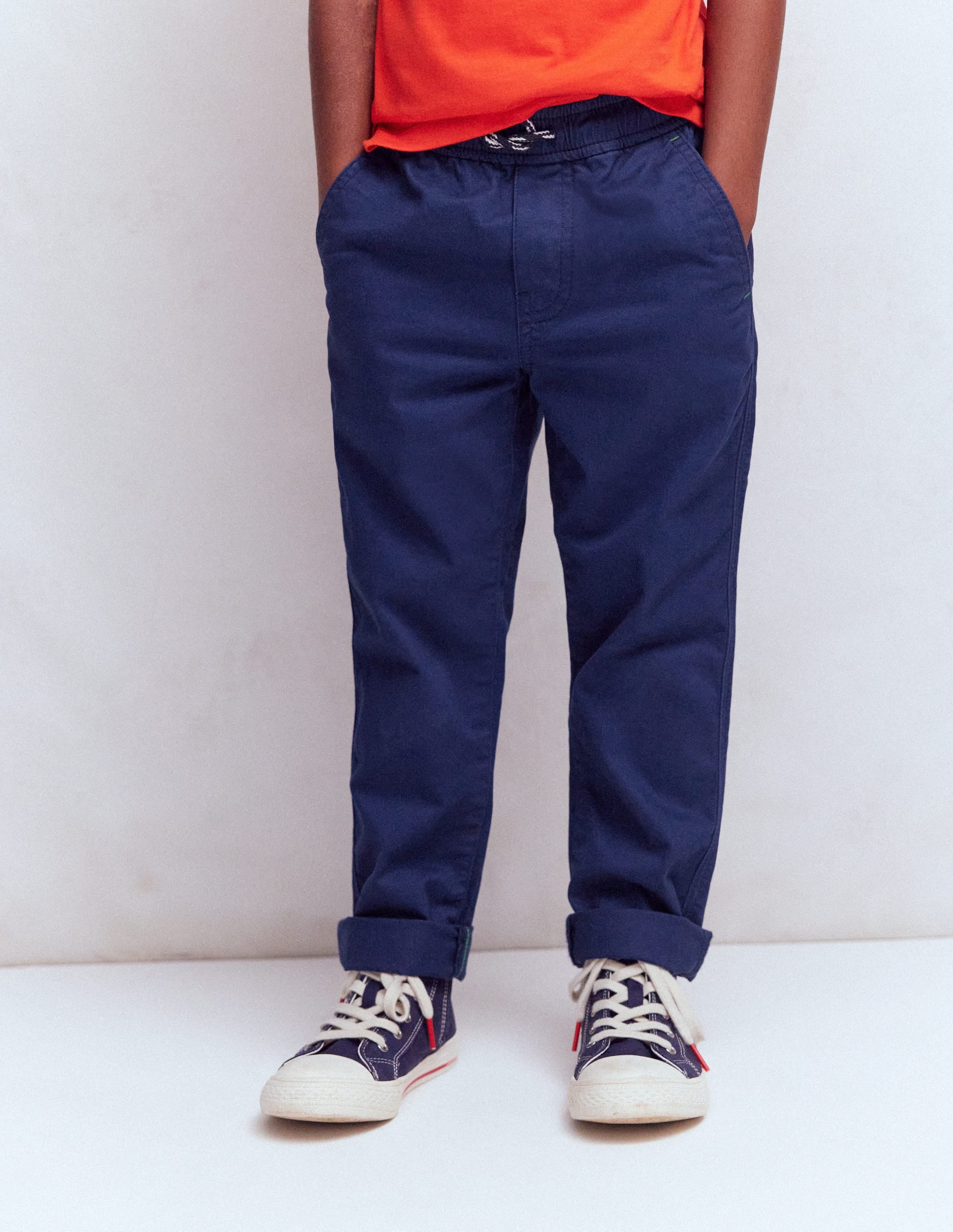 Schmal geschnittene Hose zum Hineinschlüpfen-Schuluniform-Marineblau - Image 3