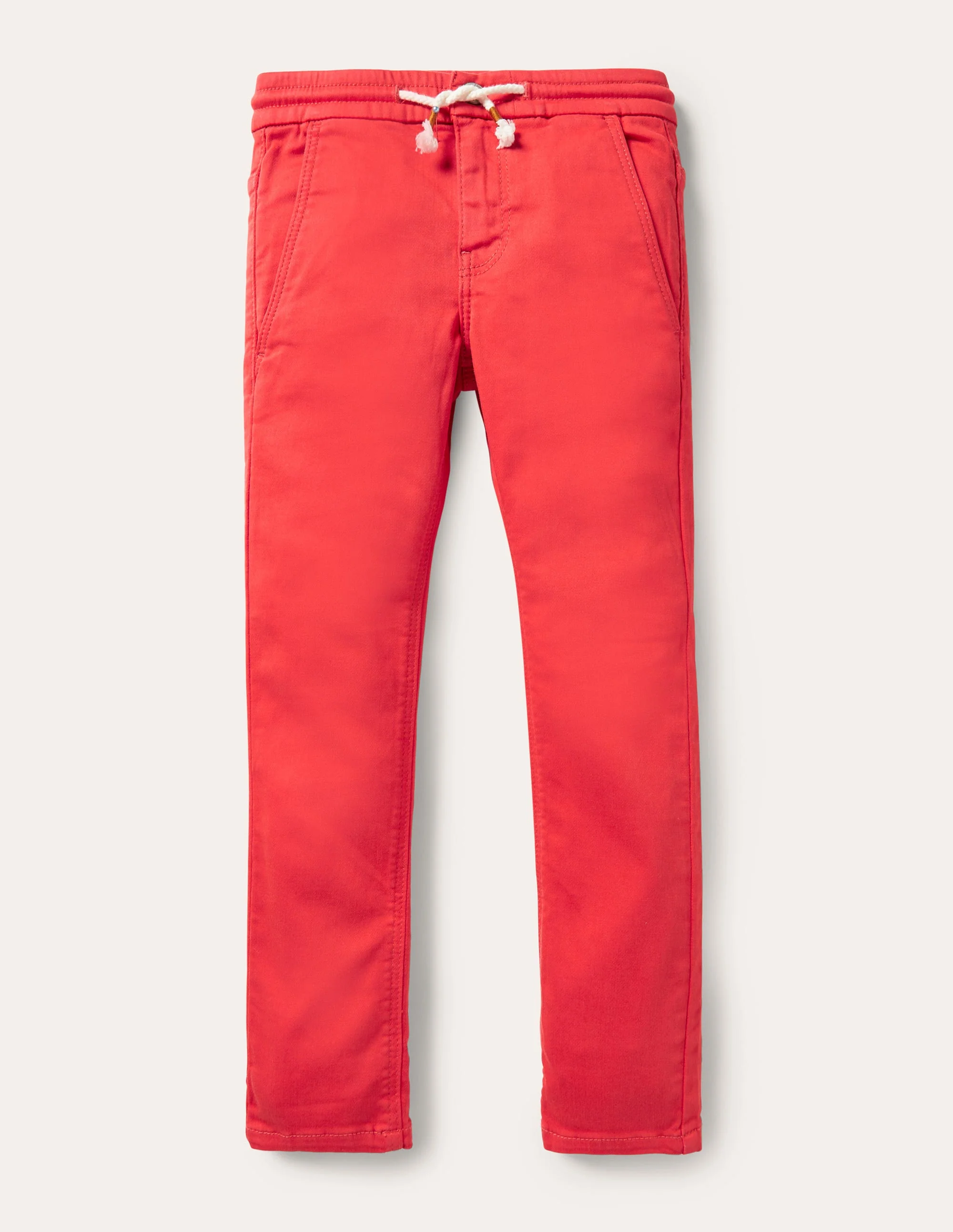 Schmal geschnittene Jersey-Jeans-Erdbeerkuchenrot