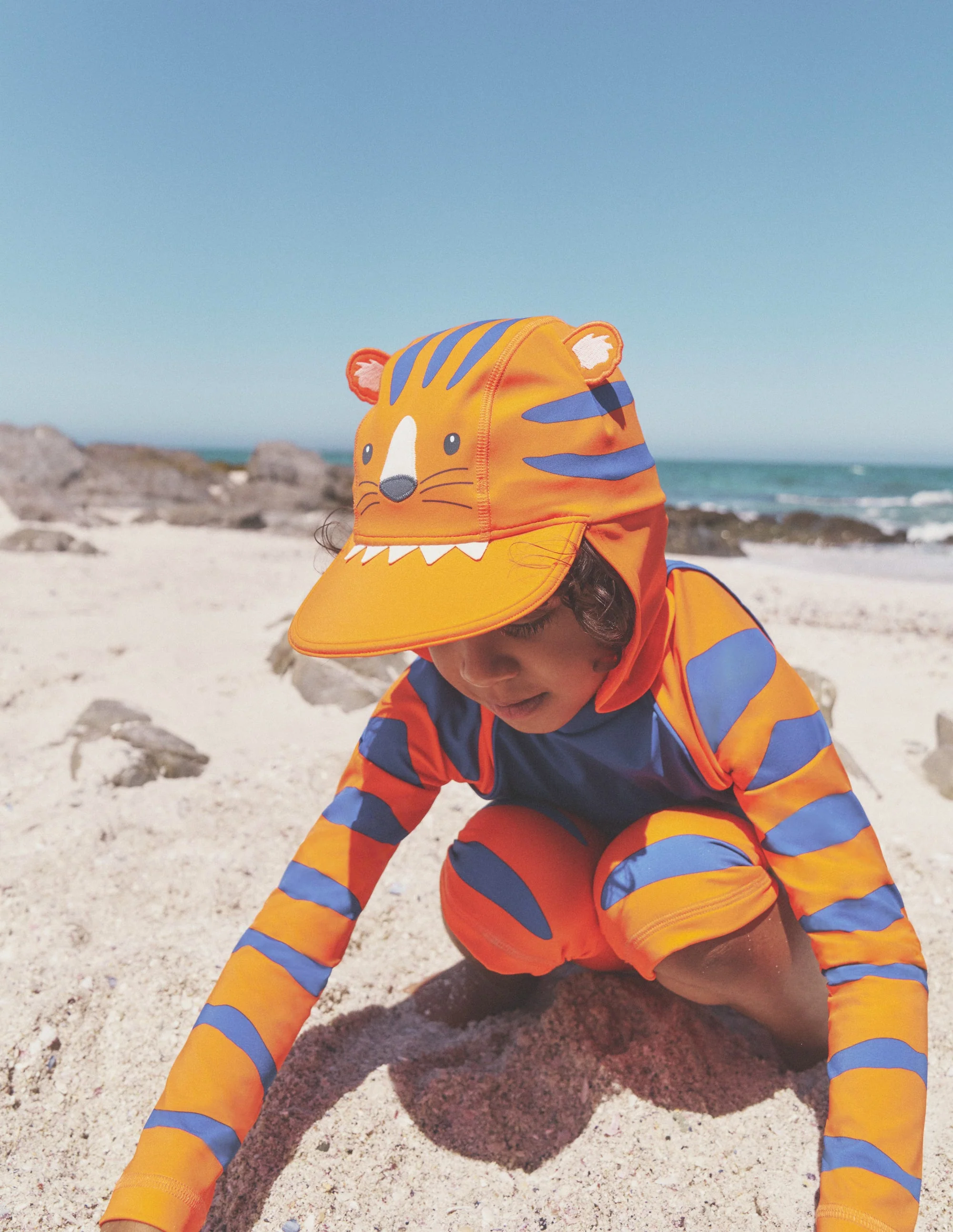 Schwimmhut mit Sonnenschutz-Orange Tiger - Image 3