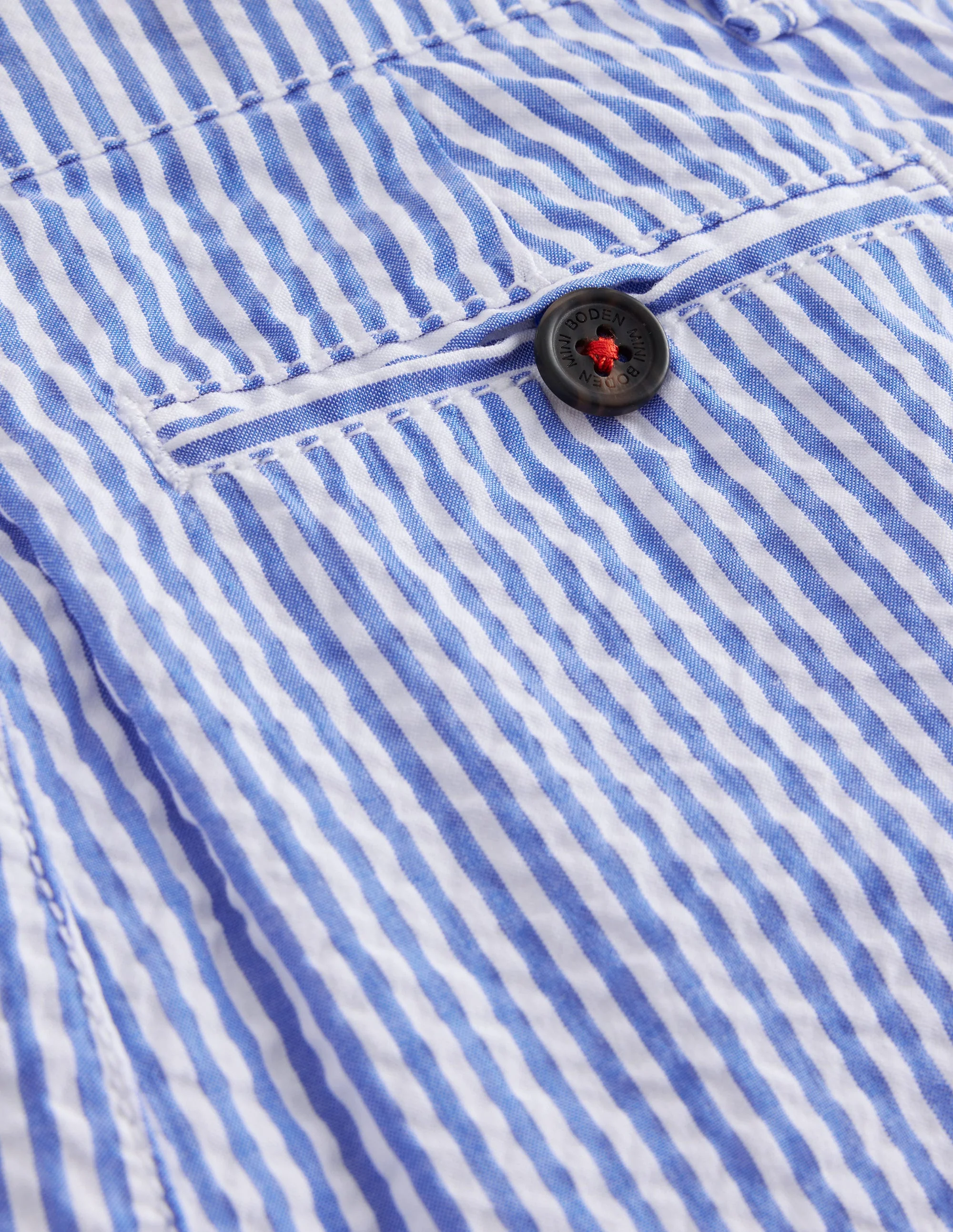 Seersucker-Shorts-Blau/Weiß, Seersucker - Image 3