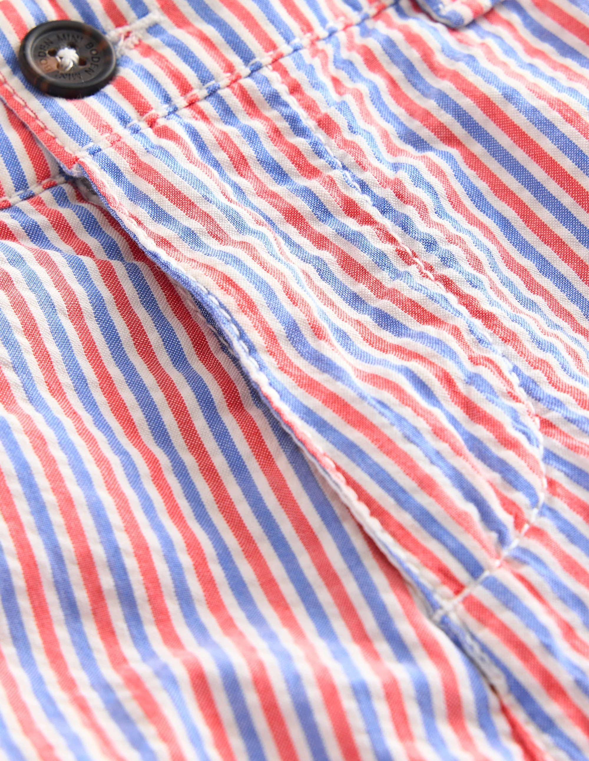 Seersucker-Shorts-Marmeladenrot/Blau Streifen - Image 3
