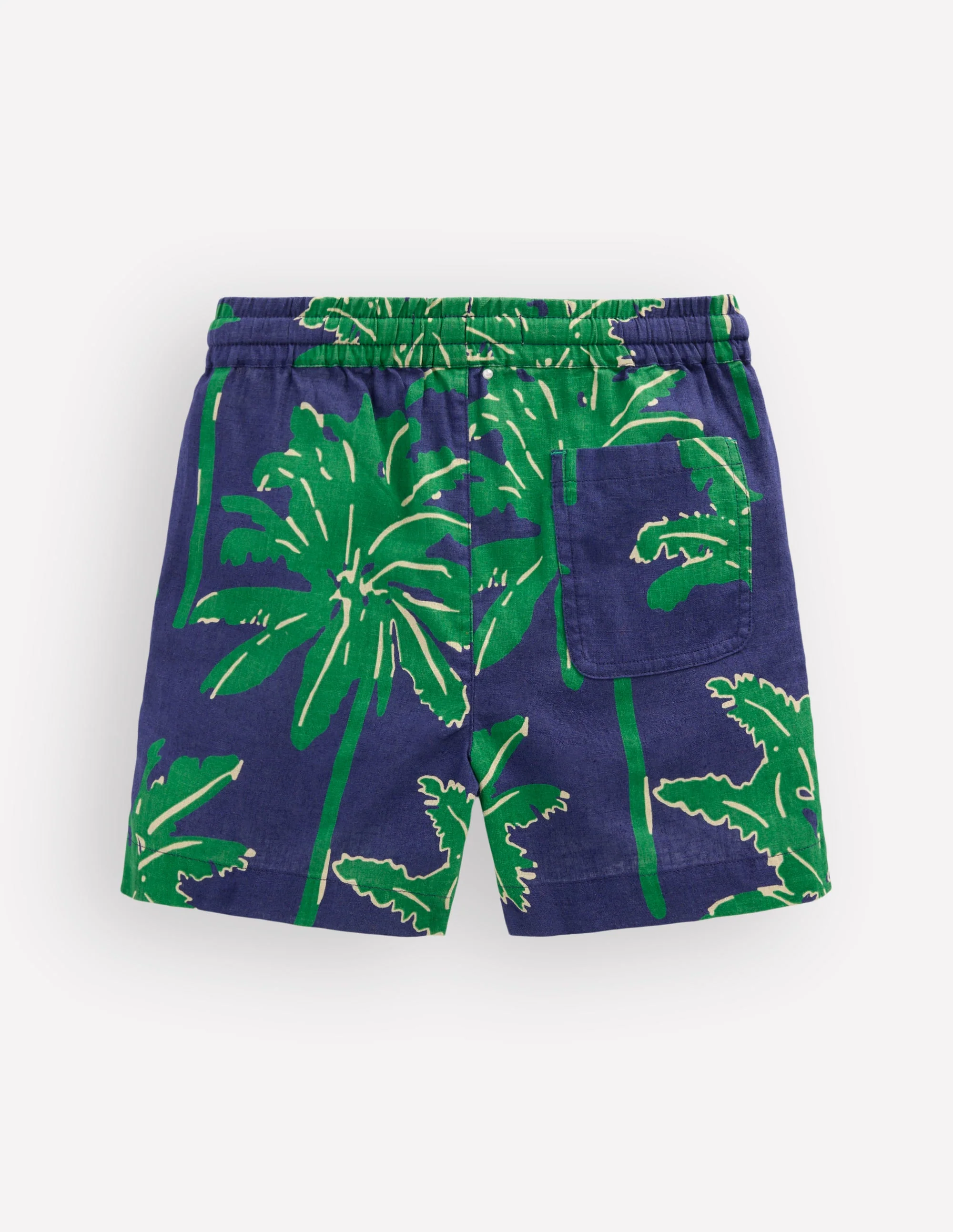 Shorts aus Baumwollleinen-Grün Palmen - Image 2