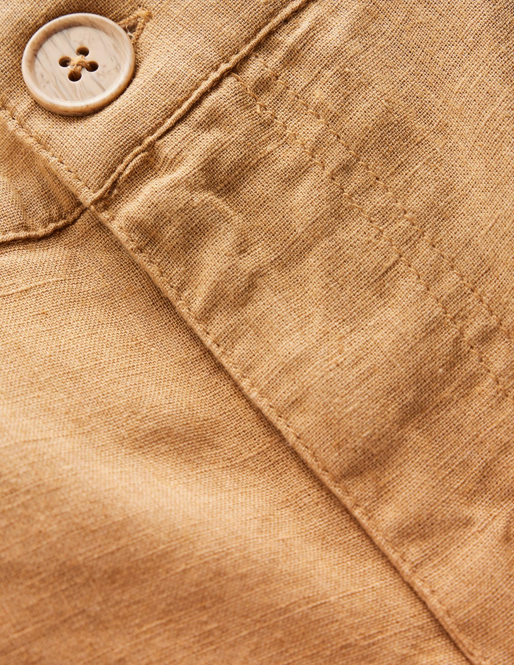 Shorts aus Baumwollleinen-Haselnussbraun - Image 3