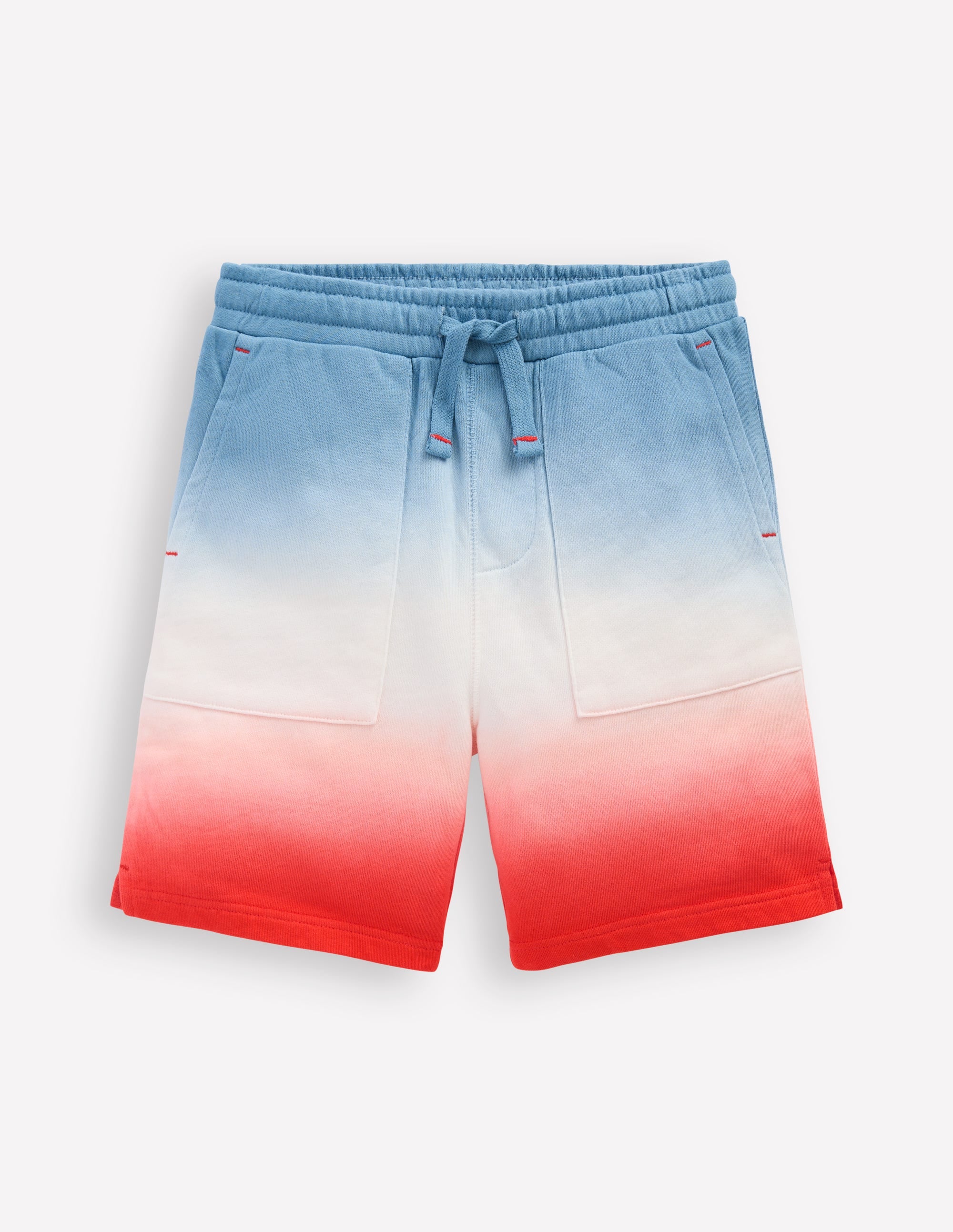 Shorts mit Batikmuster-Gletscherblau und Orange