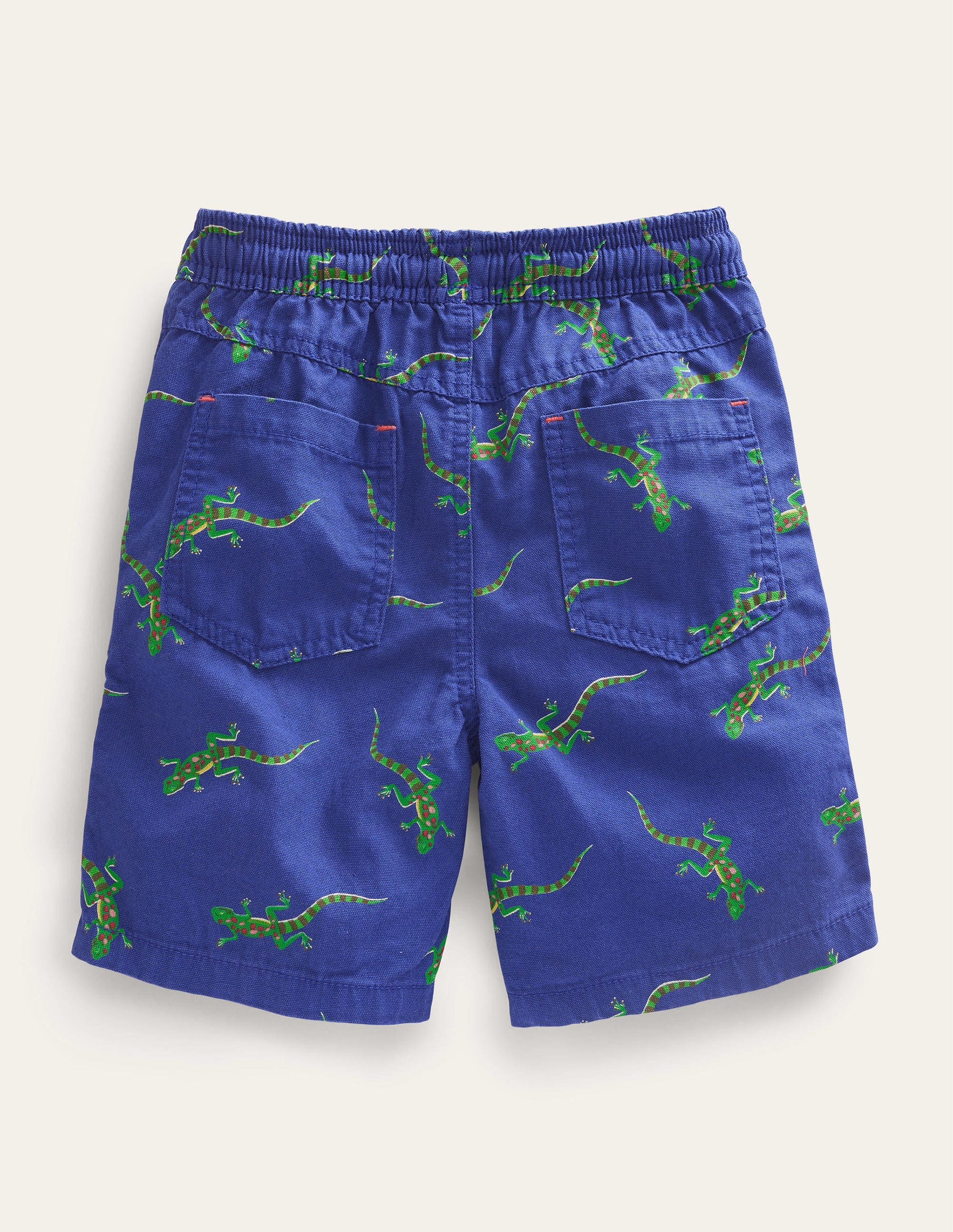 Shorts zum Hineinschlüpfen mit Kordelzug-Blau, Feine Streifen/Krokodilstickerei - Image 2