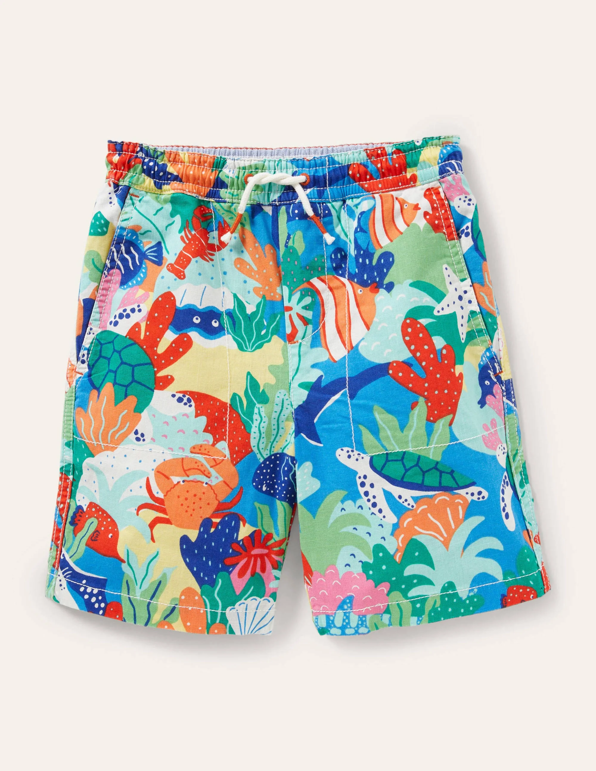 Shorts zum Hineinschlüpfen mit Kordelzug-Bunt/Regenbogenfarben, Riffszene