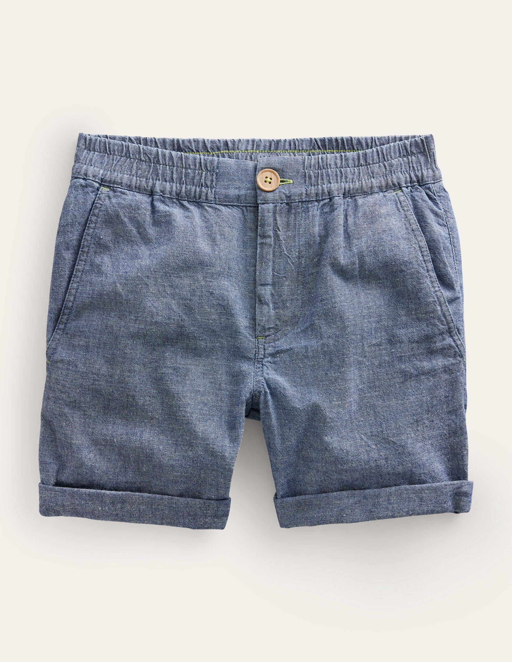 Smarte Shorts zum Hochkrempeln-Dunkler Faux-Uni