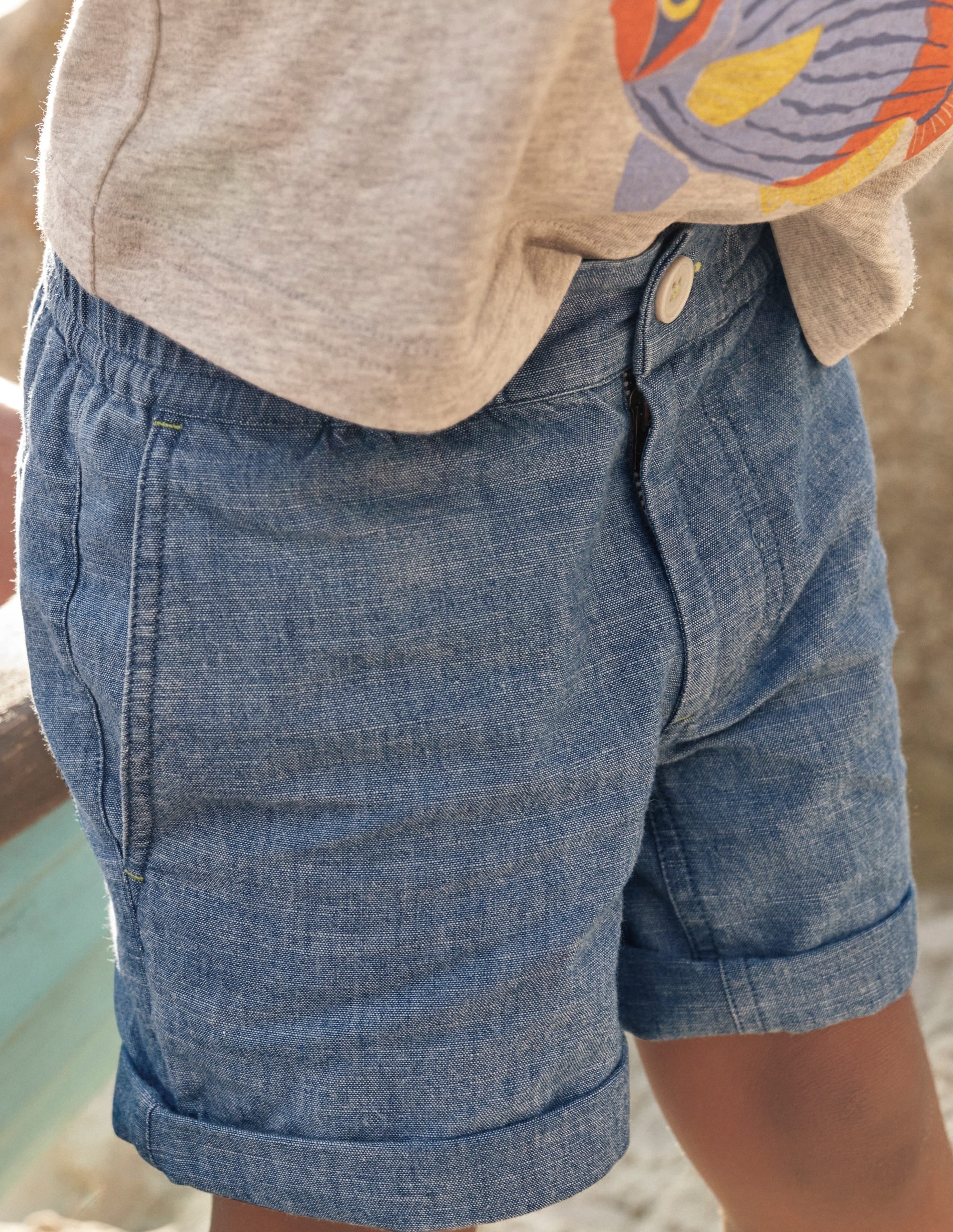 Smarte Shorts zum Hochkrempeln-Dunkler Faux-Uni - Image 4