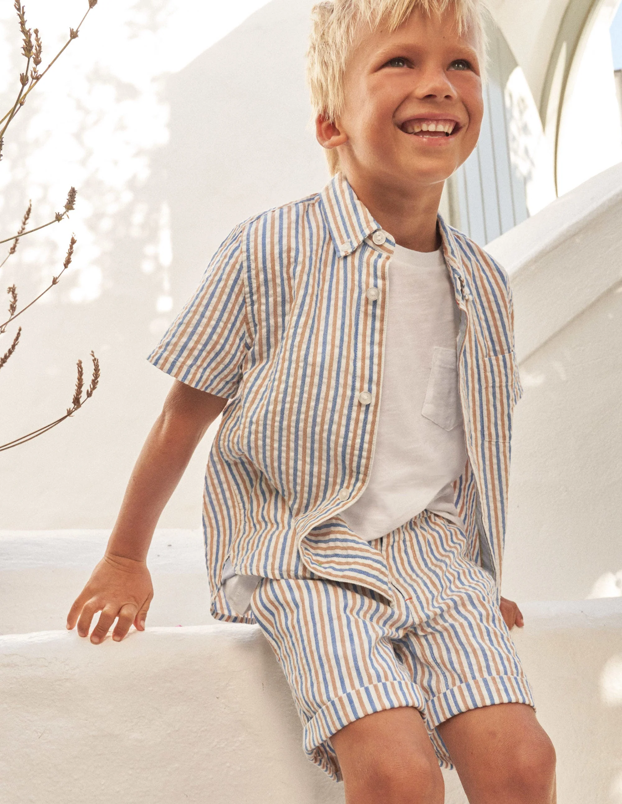 Smarte Shorts zum Hochkrempeln-Karibikblau/Erdhörnchenbraun - Image 4