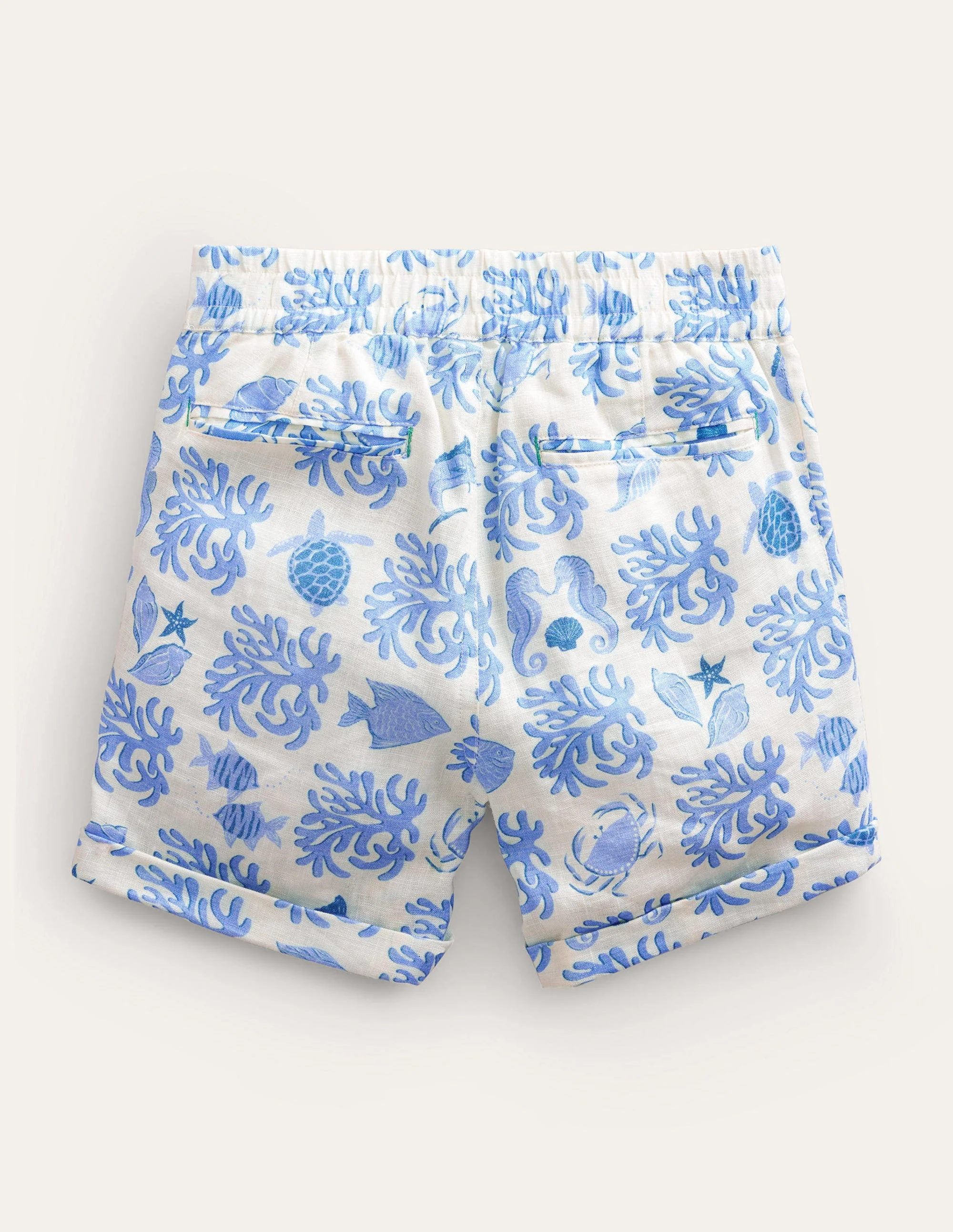 Smarte Shorts zum Hochkrempeln-Provence-Blau, Lagunenmuster - Image 2