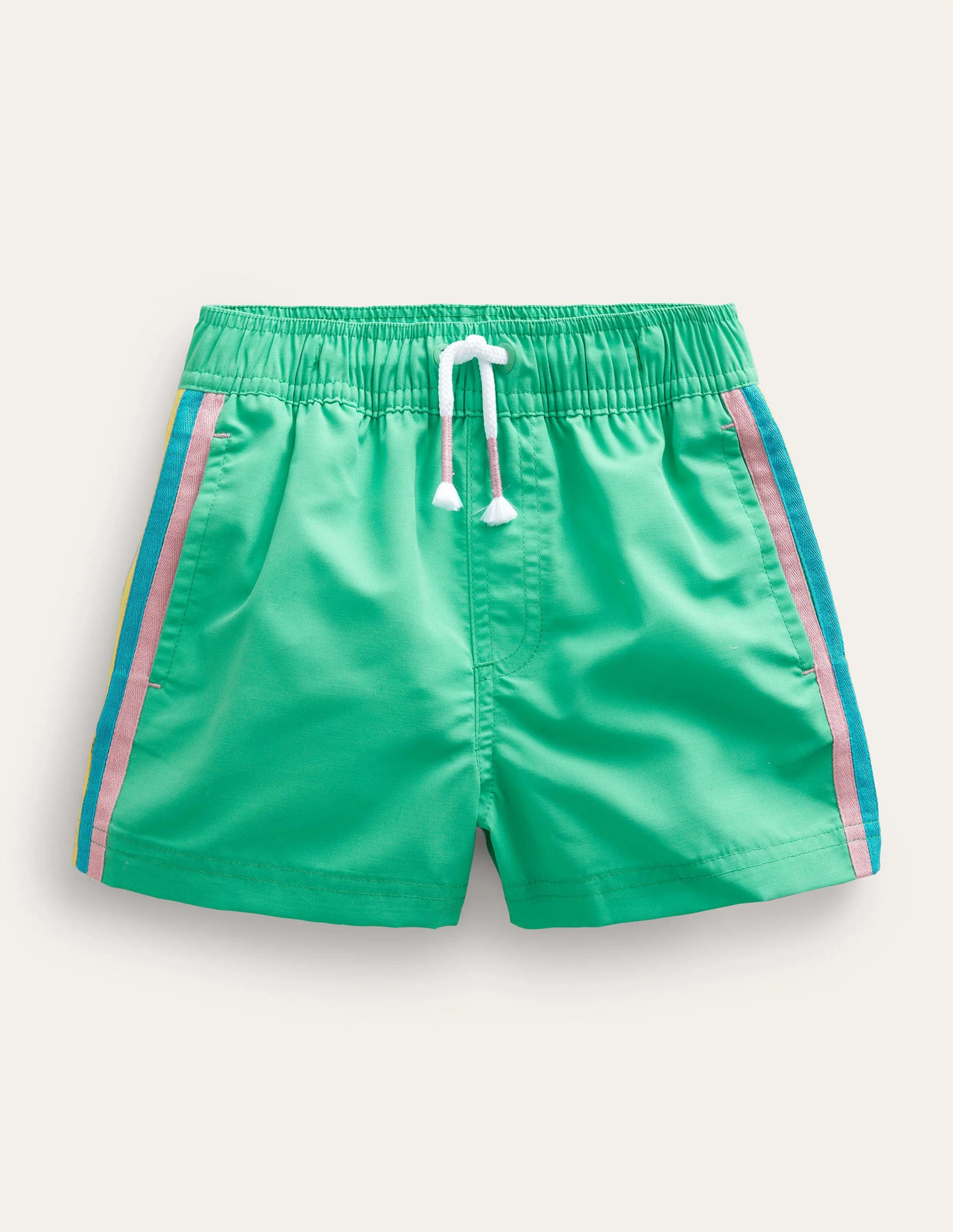 Sportliche Shorts mit Streifen-Spargelgrün
