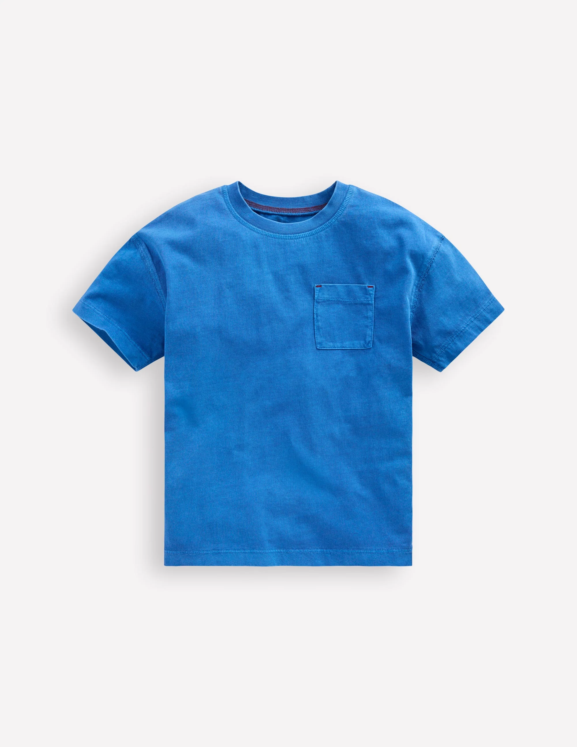 Stückgefärbtes, lockeres T-Shirt-Blau