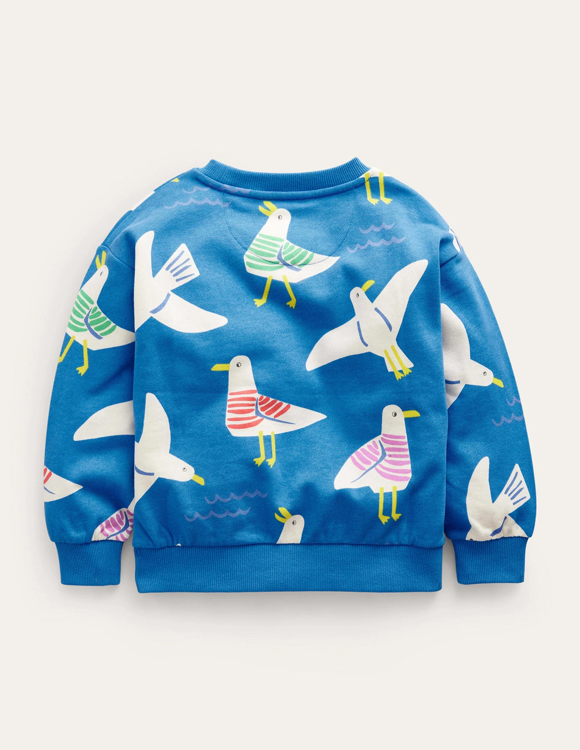 Superweiches, bedrucktes Sweatshirt-Directoire Blau Möwen - Image 2