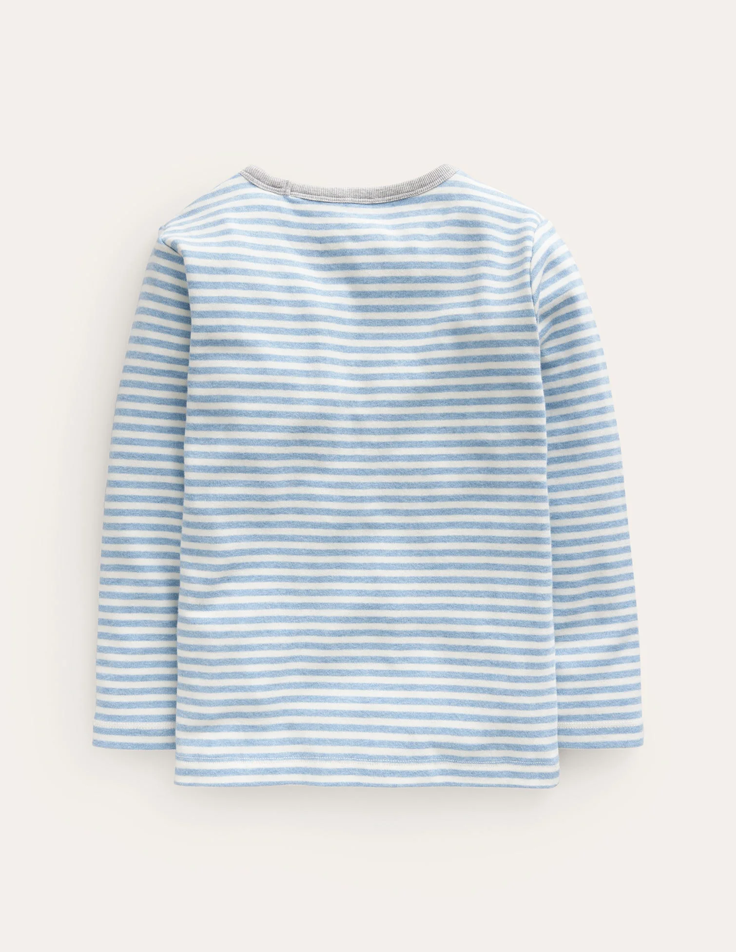 Superweiches, gebürstetes Oberteil-Enteneiblau/Naturweiß - Image 2