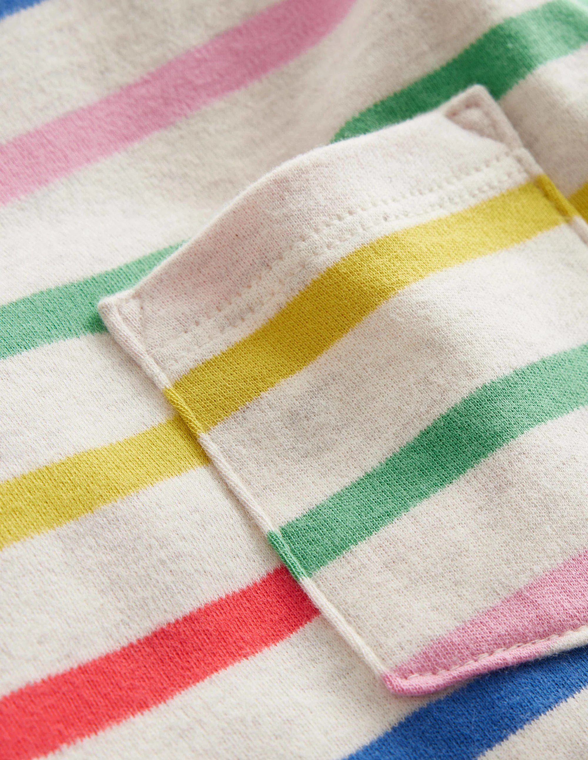 Superweiches T-Shirt mit langen Ärmeln-Haferbeige Meliert/Bunte Streifen - Image 3