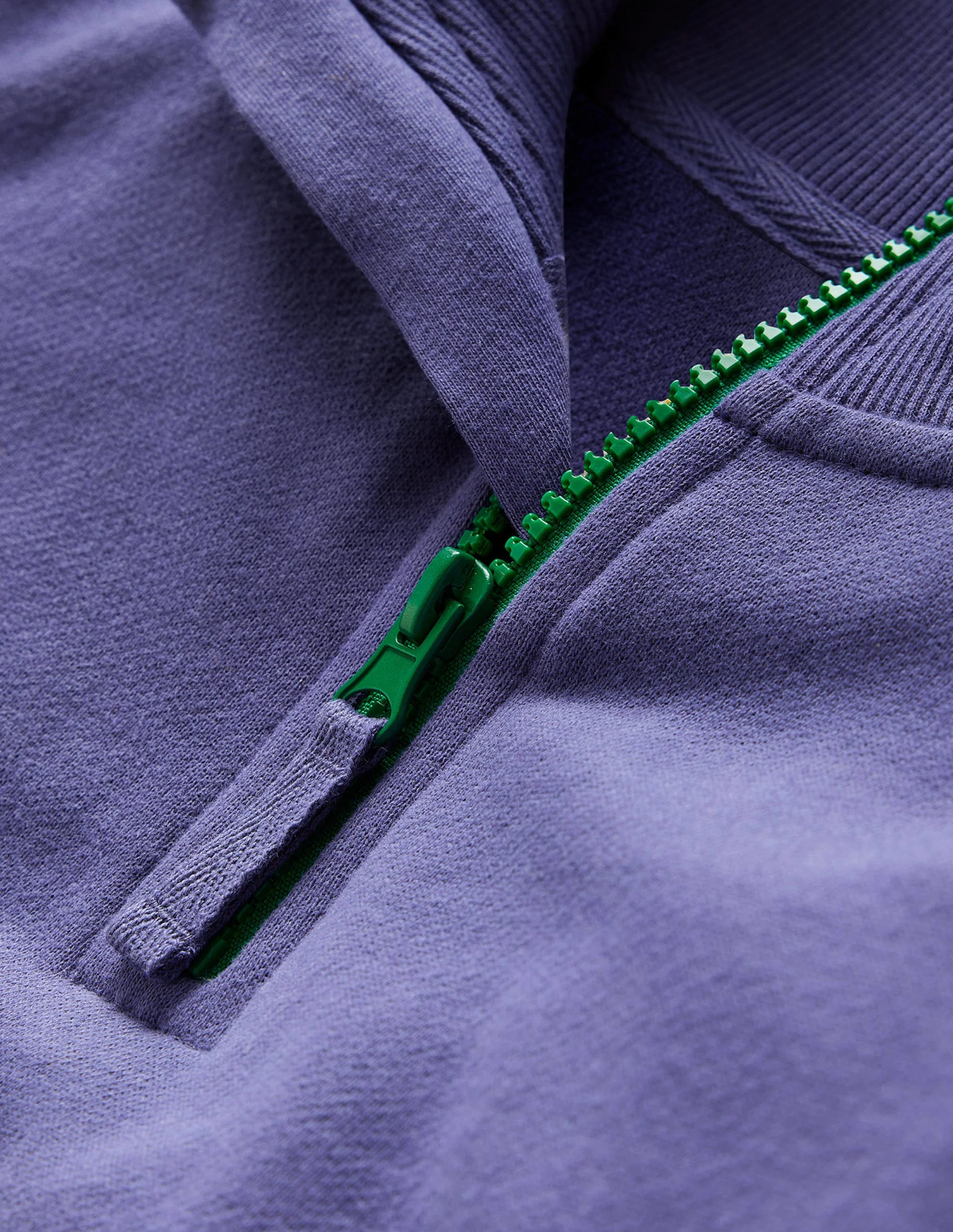 Sweater mit halbem Reißverschluss in Blockfarben-Marineblau - Image 3