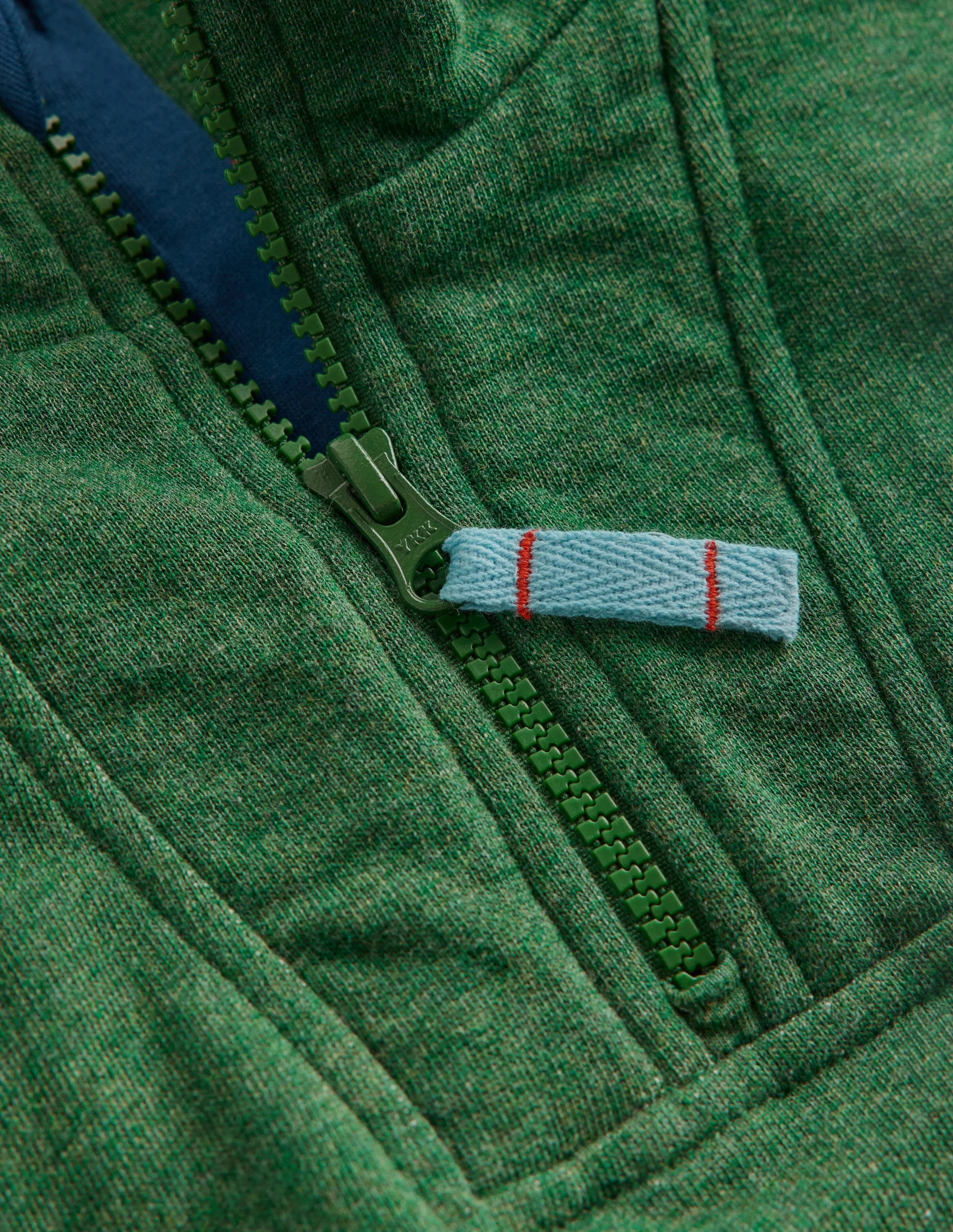 Sweatshirt mit Halbreißverschluss-Grün Meliert - Image 3