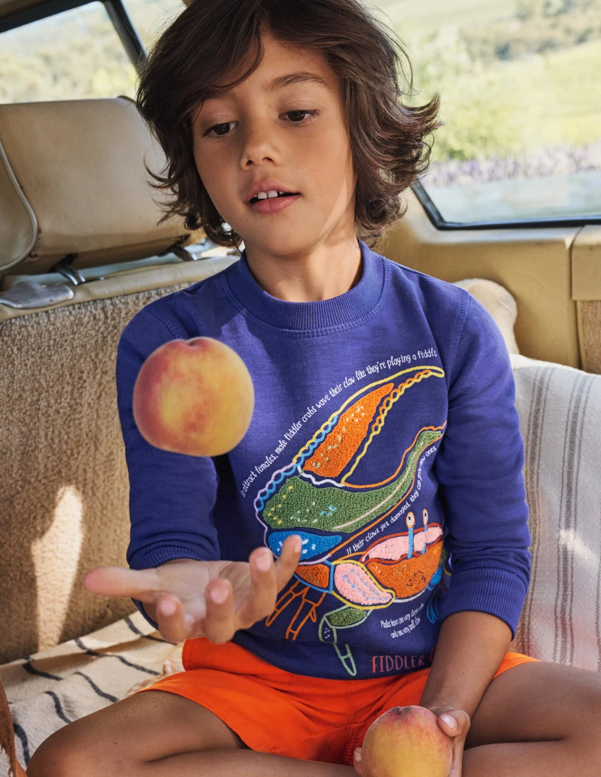 Sweatshirt mit Krabbenapplikation-Segelblau - Image 4