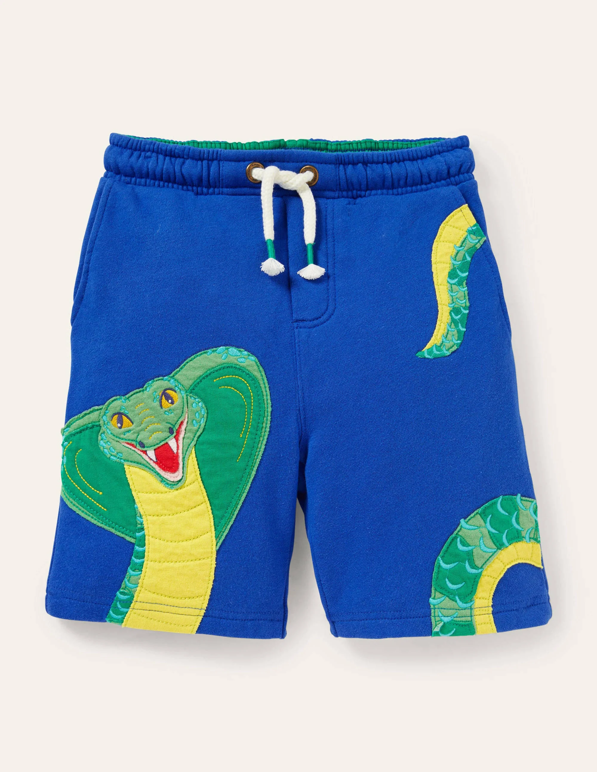 Sweatshorts mit Applikation-Strahlendes Marineblau, Schlange