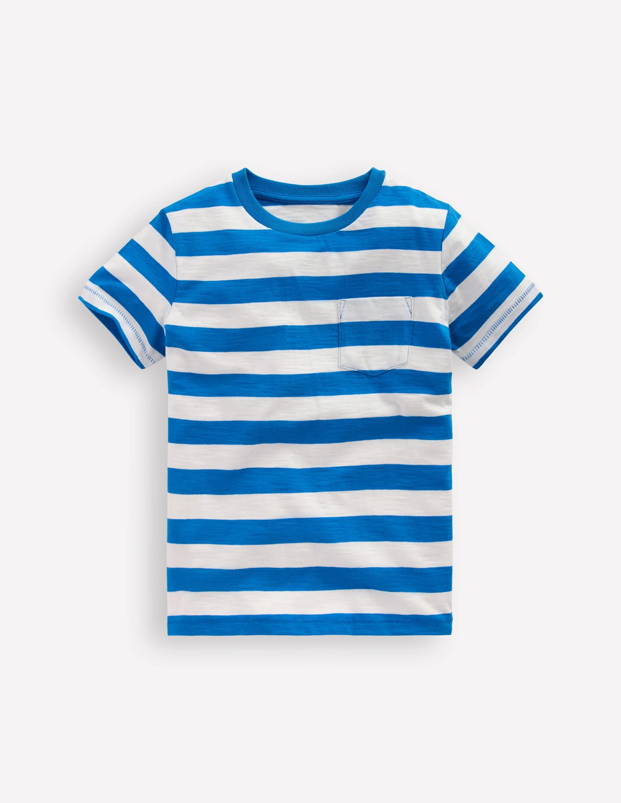 T-Shirt für den Alltag-Eisvogelblau/Sanftes Naturweiß