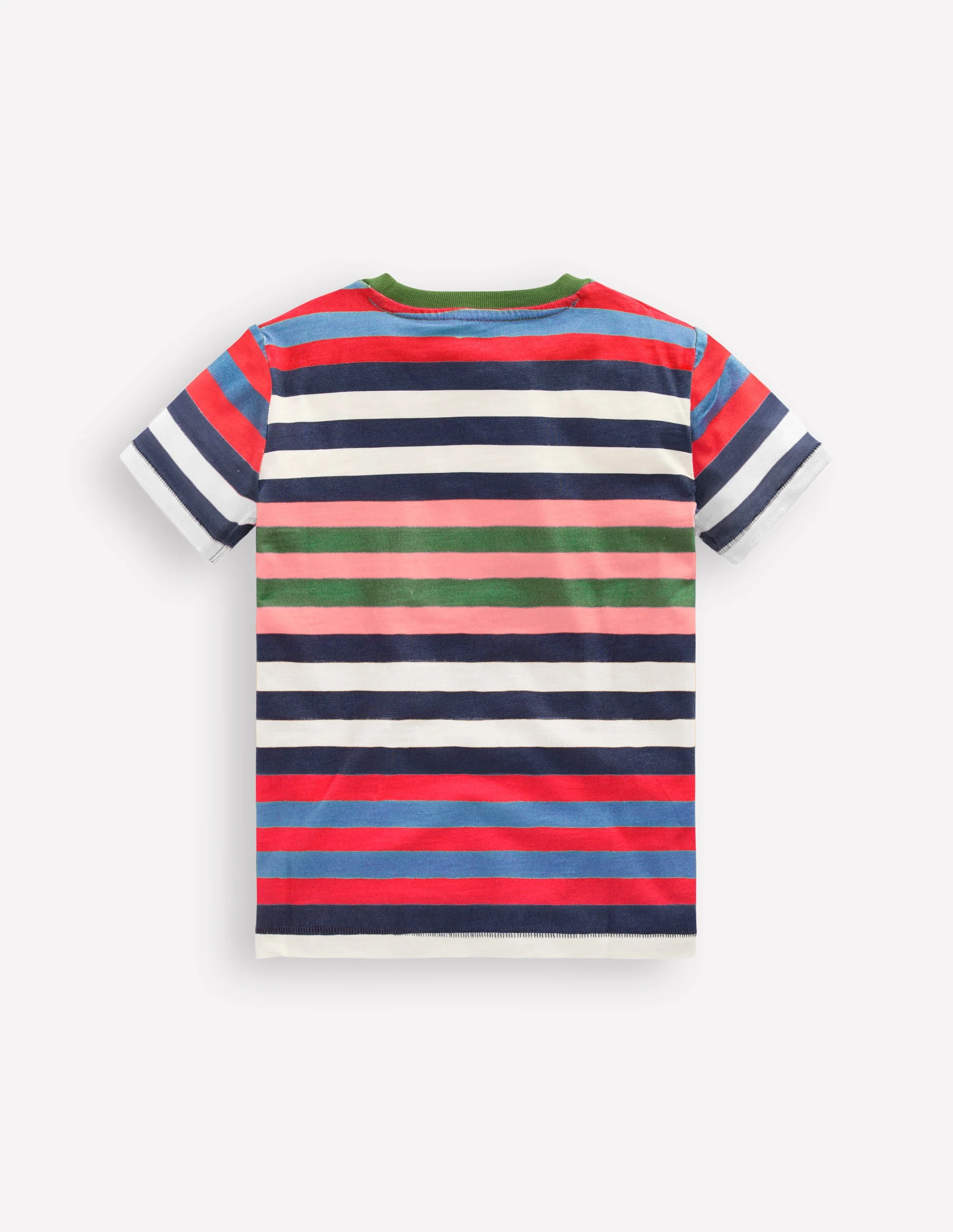 T-Shirt für den Alltag-Marineblau, Rot und Blau Streifen - Image 2