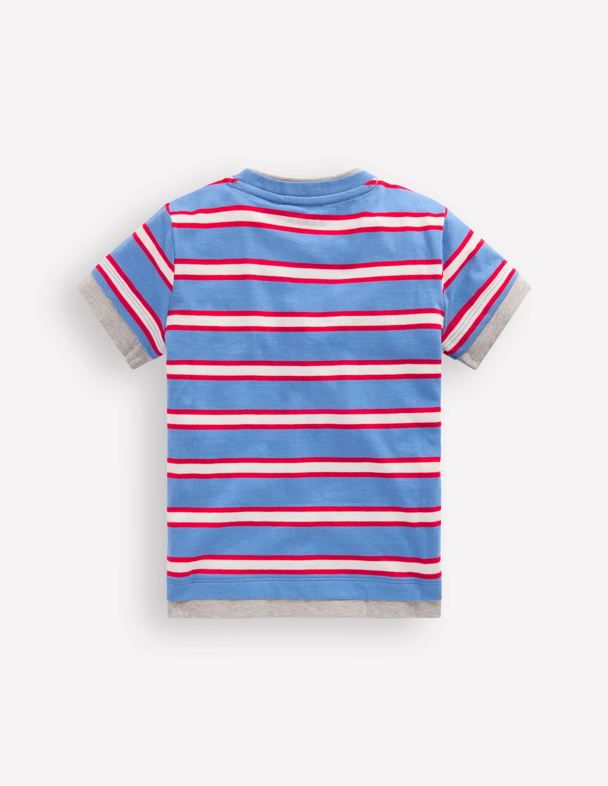 T-Shirt im Lagen-Look-Blau/Rot - Image 2