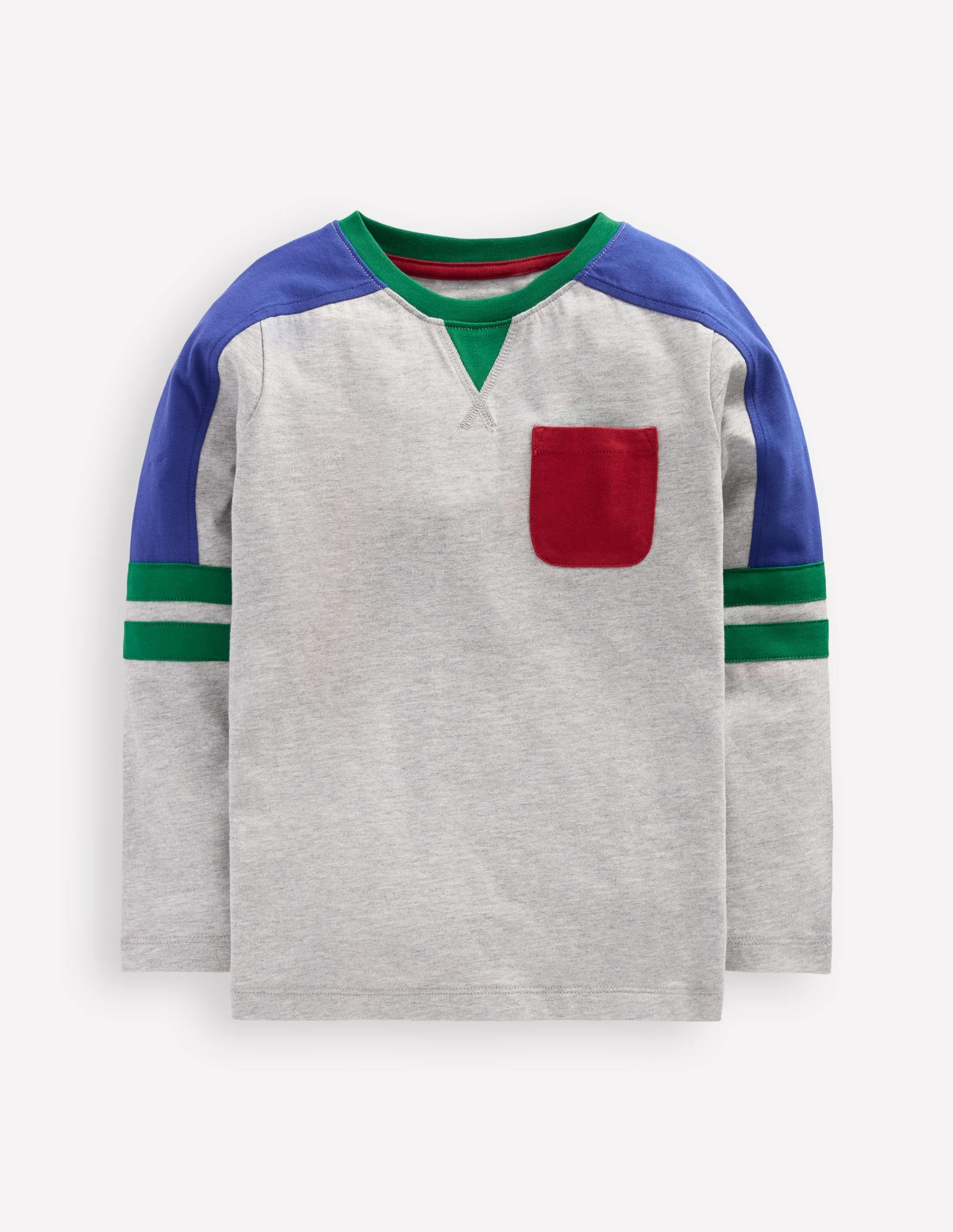 T-Shirt in Blockfarben-Dunkelgrau, Blockfarben - Image 4