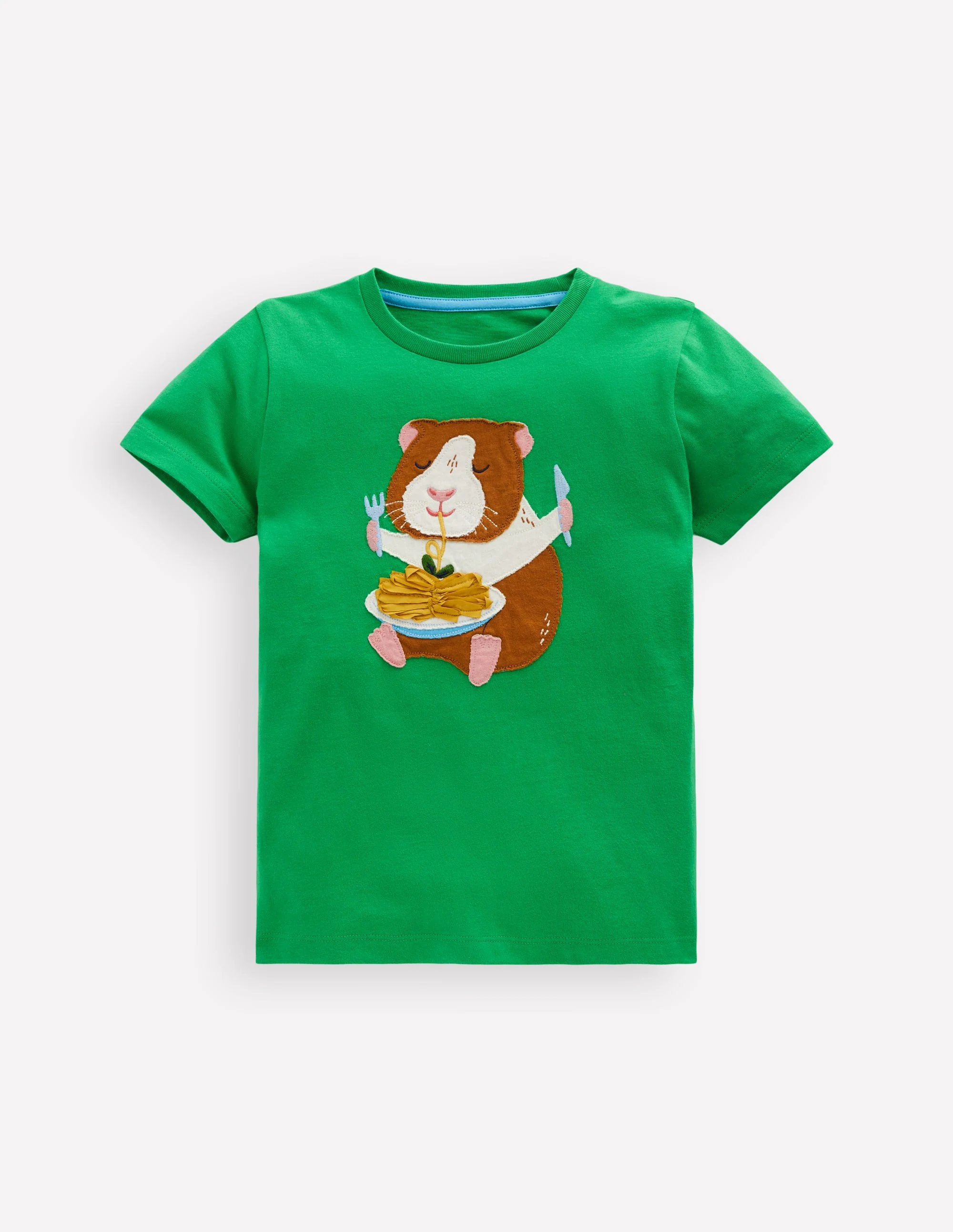 T-Shirt mit Applikation-Blassgrün Meerschweinchen