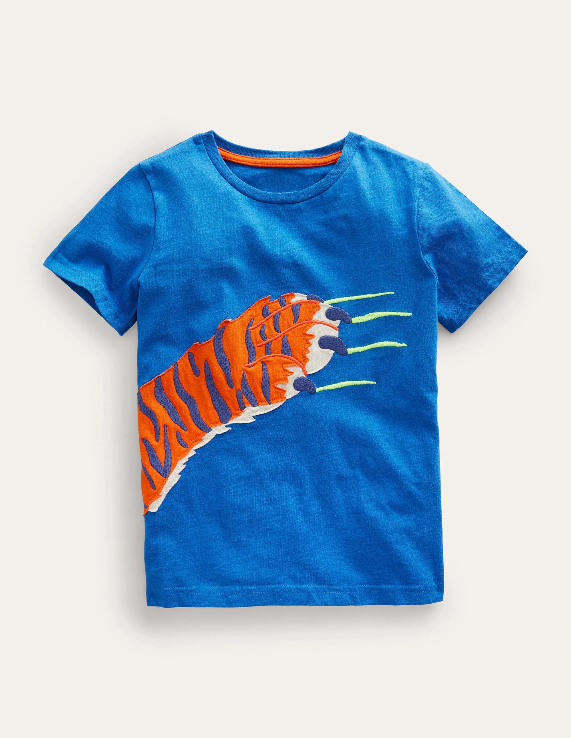 T-Shirt mit Applikation-Blitzblau, Tigertatze
