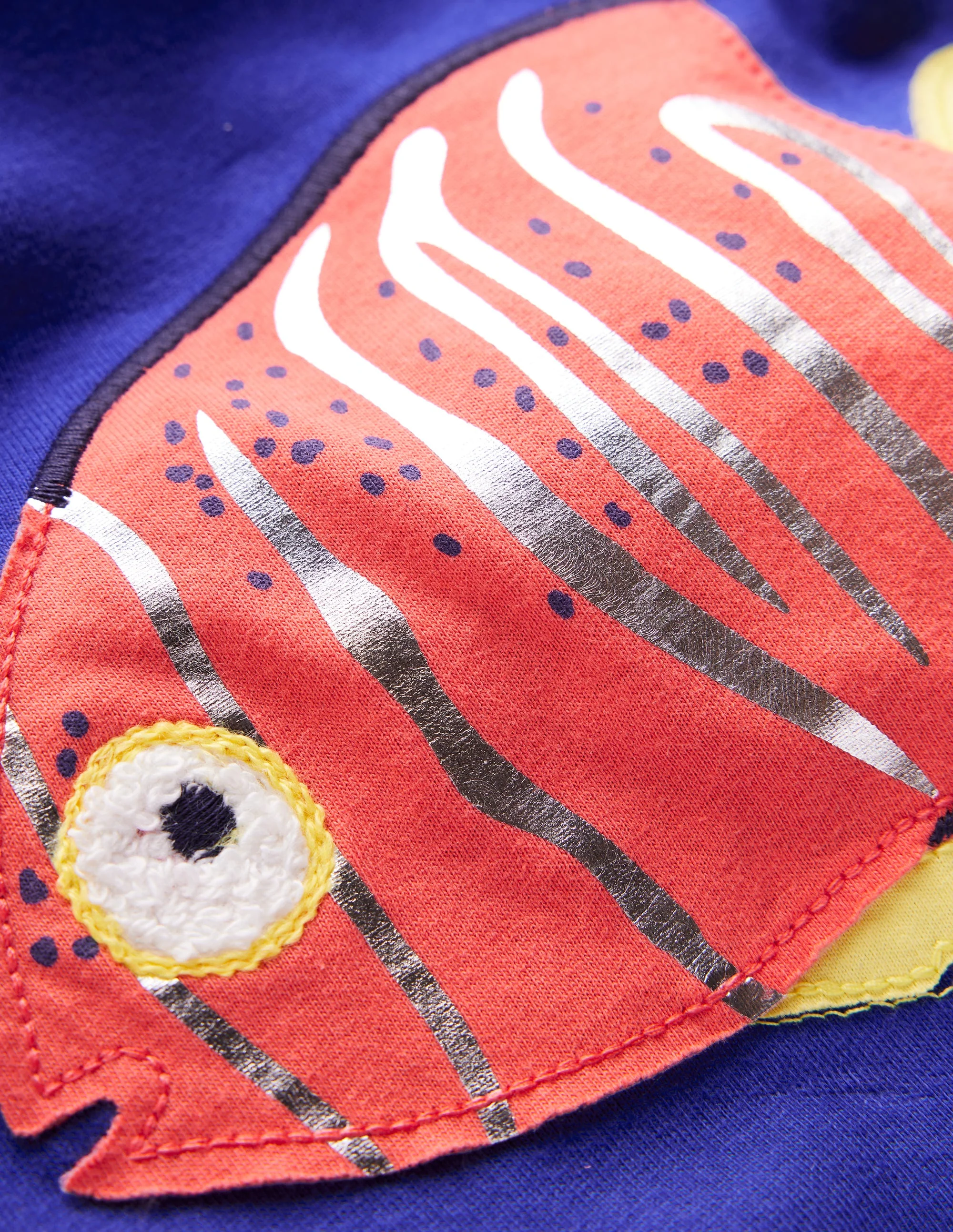 T-Shirt mit Applikation-Saphirblau Fisch - Image 4