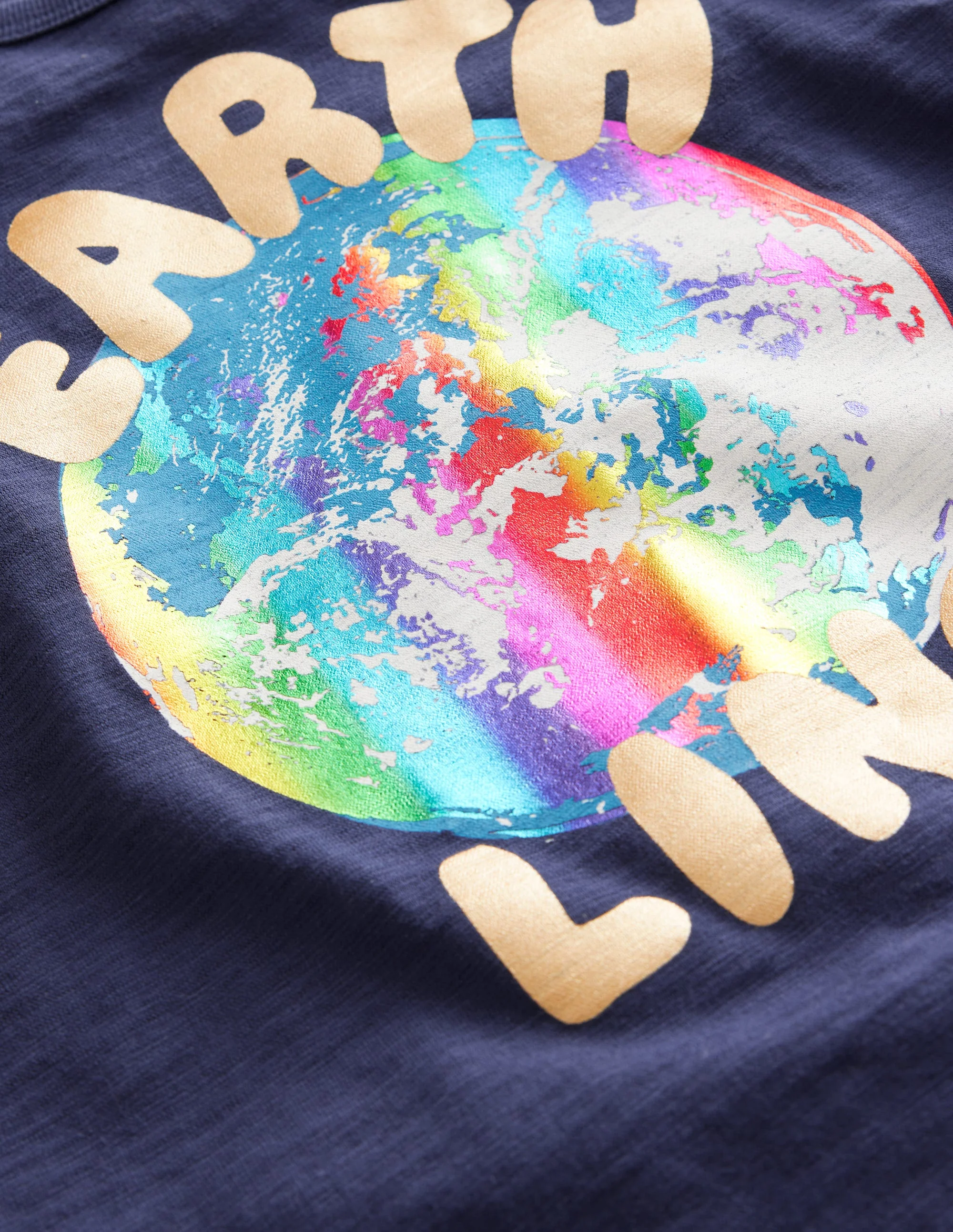 T-Shirt mit aufgedrucktem Erde-Motiv-Helles Marineblau - Image 3