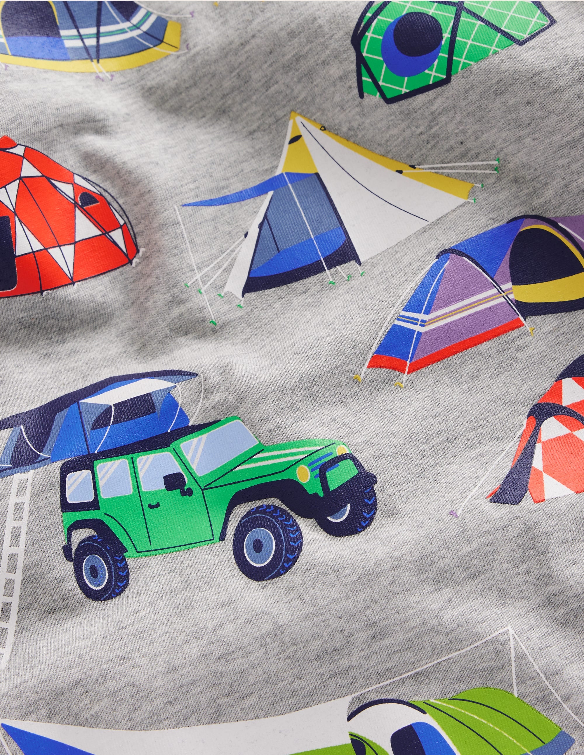 T-Shirt mit aufgedruckten Zelten-Grau Meliert Zelte - Image 3