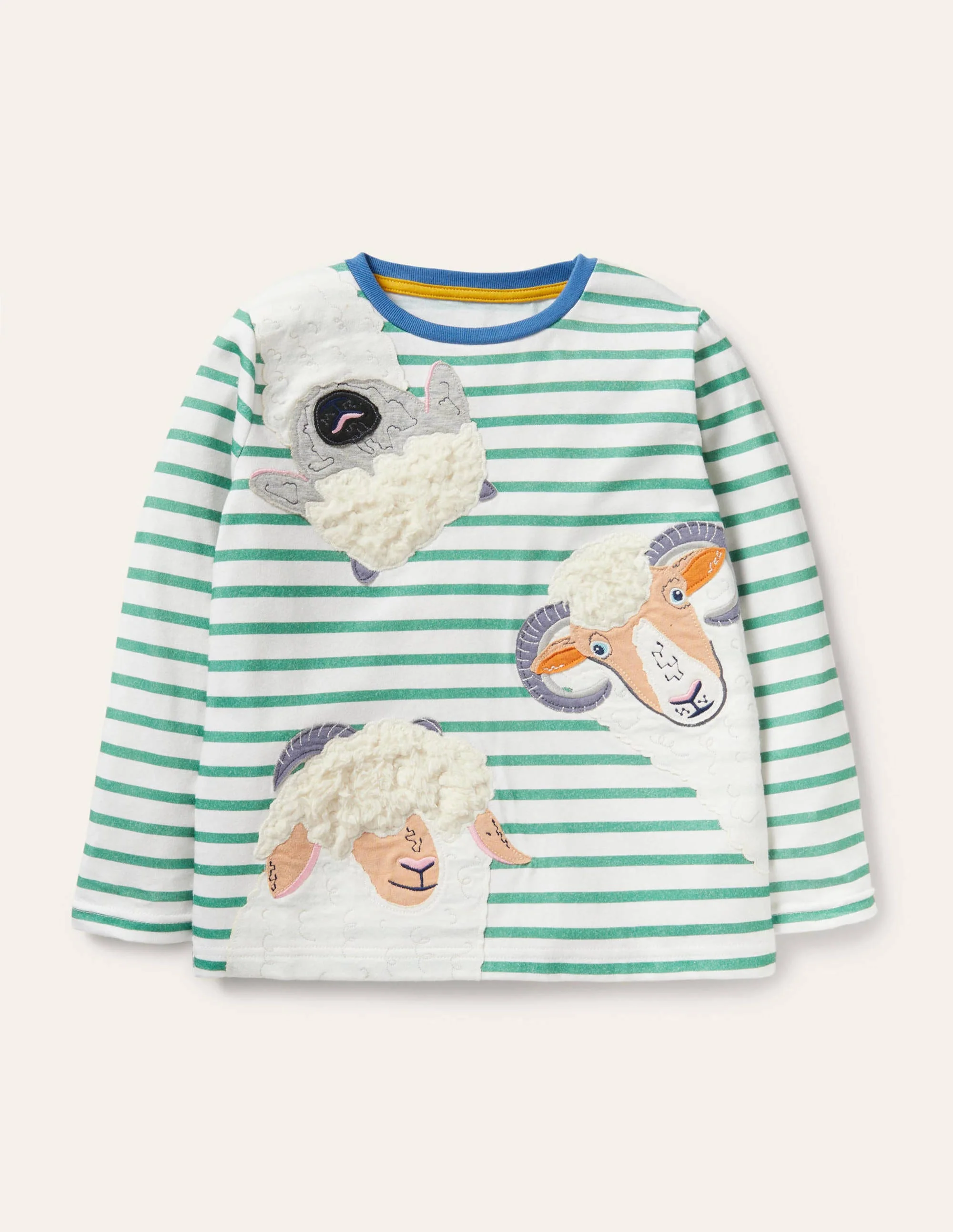 T-Shirt mit Bauernhoftierapplikation-Paprikagrün, Schaf